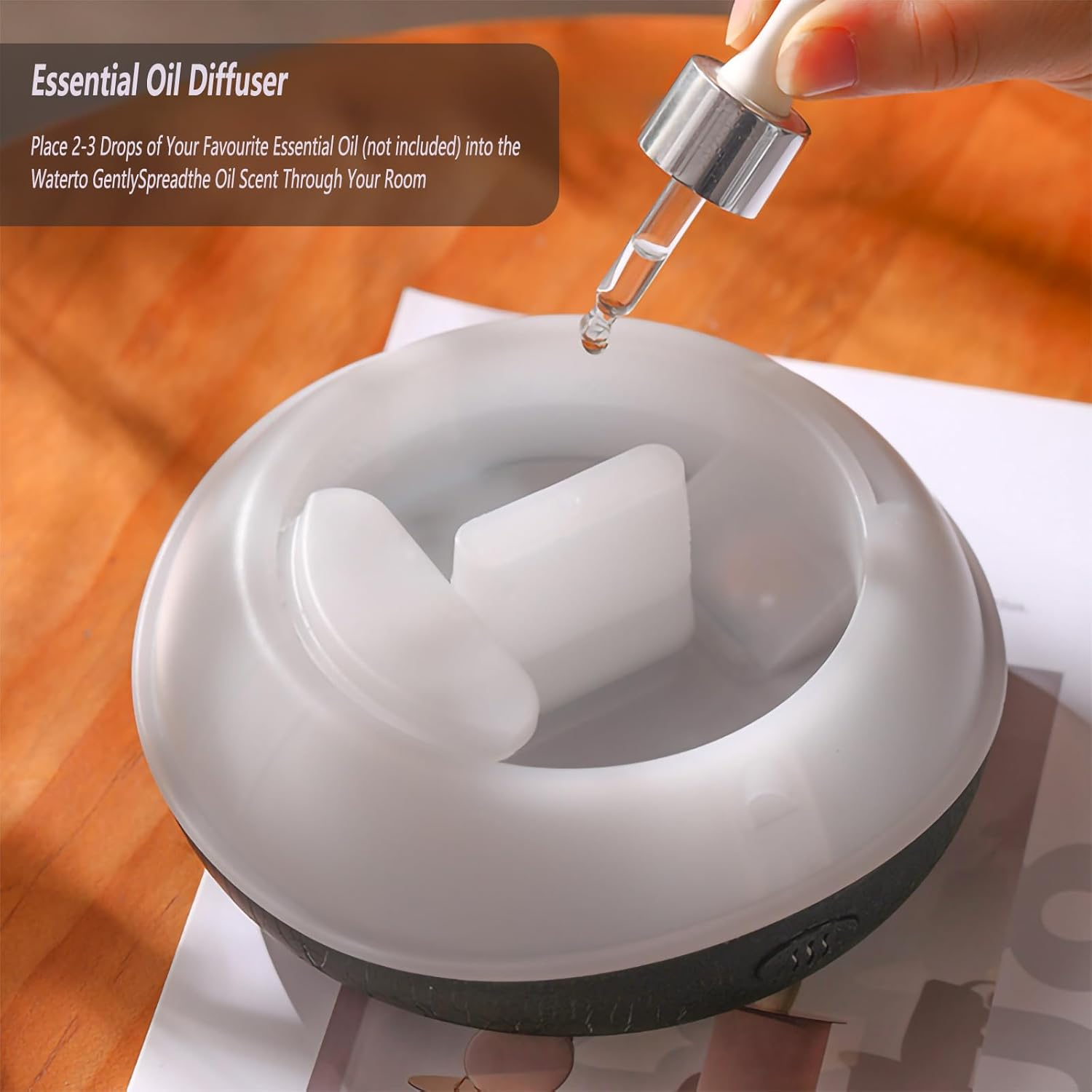 Candico Aroma Tic Essential Oil Diffuser, Air Humidifier for Bedroom, Vaporizer Intelligent Spray 7 Colorful Atmosphere Flame Warm Night Light 3 in 1 Ultrasonic Aromatherapy Fragrant Oils Diffusers