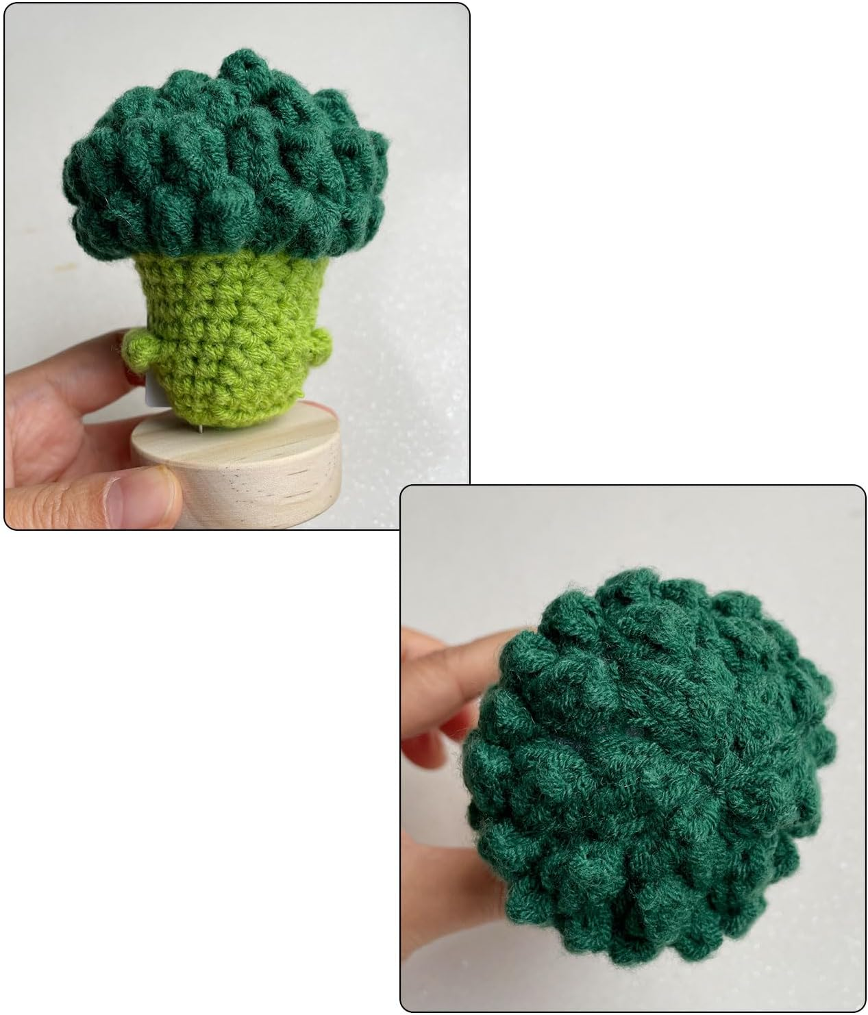 CIBBALIY Crochet Positive Cauliflower with Encourage Card Green Broccoli Funny Gift New Year Christmas Room Decoration 1 Pc image number 1