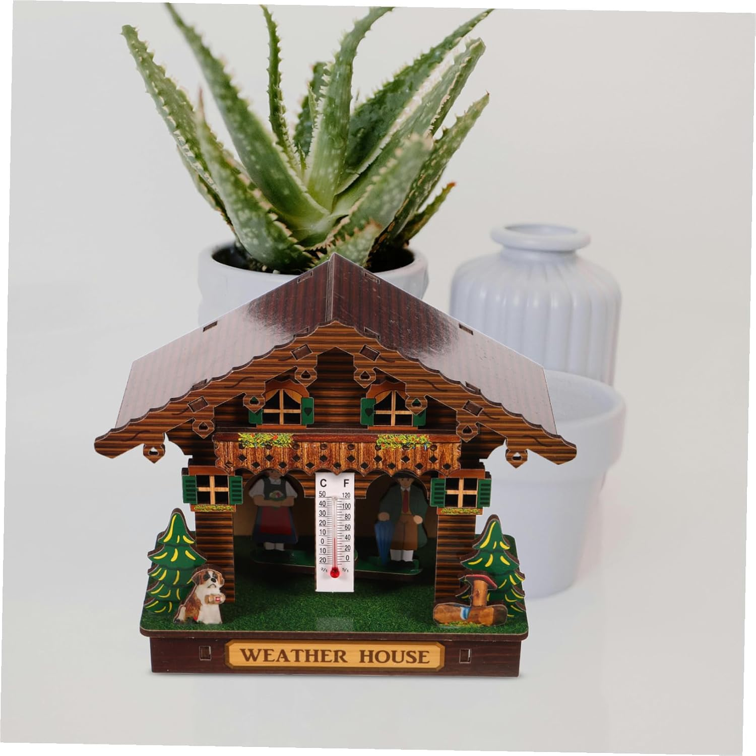 Multifunctional Indoor Outdoor Wall Thermometer Hygrometer Barometer Weather Station Climate Gauge for Patio Garden with Accurate Temperature Humidity Monitor image number 6