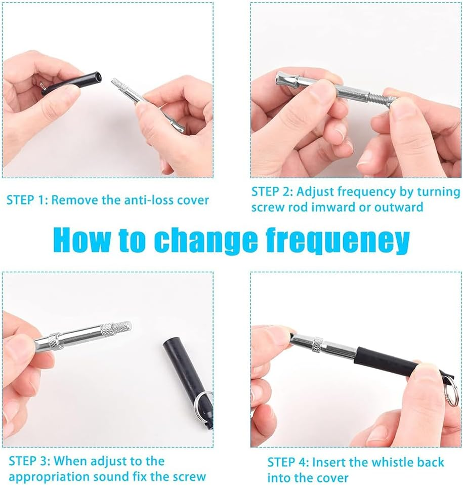 Dog Whistles for Recall, 4Pcs Recall Pet Training Whistles,Dog Whistle Training, Silent Whistle for Dog Recall,Ultrasonic Dog Whistle,Portable Recall Dog Training Whistles with Lanyard, Black image number 6