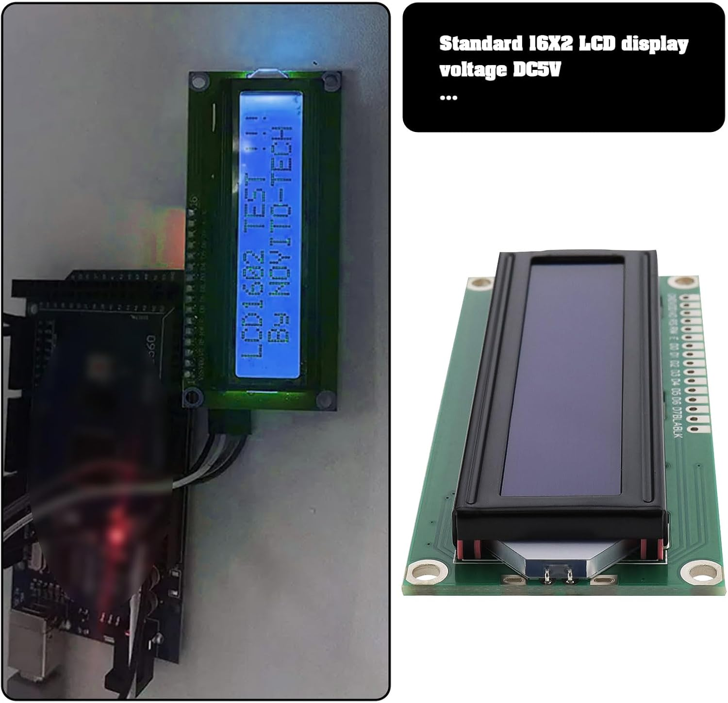 Ecsing 2PCS 1602 LCD Display Module 16X2 Serial LCD Blue Background with White Text Display Board DC 5V 80X36Mm Compatible with A-Rduino Raspberry Pi image number 6