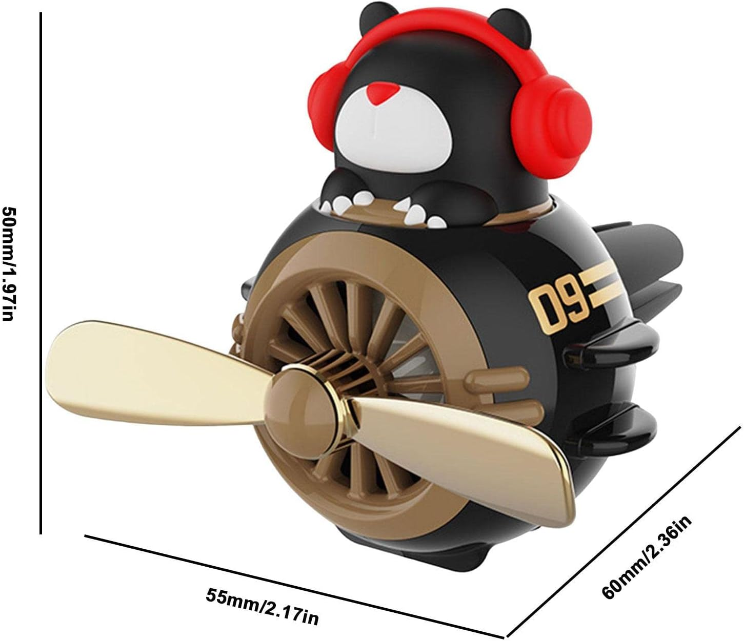 Diffuser Car Propeller - Cute Bear Pilot Long Lasting Creative Car Fragrance Diffuser,Car Air Freshener Air Outlet Vent Fresheners Aromatherapy Ornament Car Accessories Automotive Air Borato - 2 Pcs Single Attribute image number 5