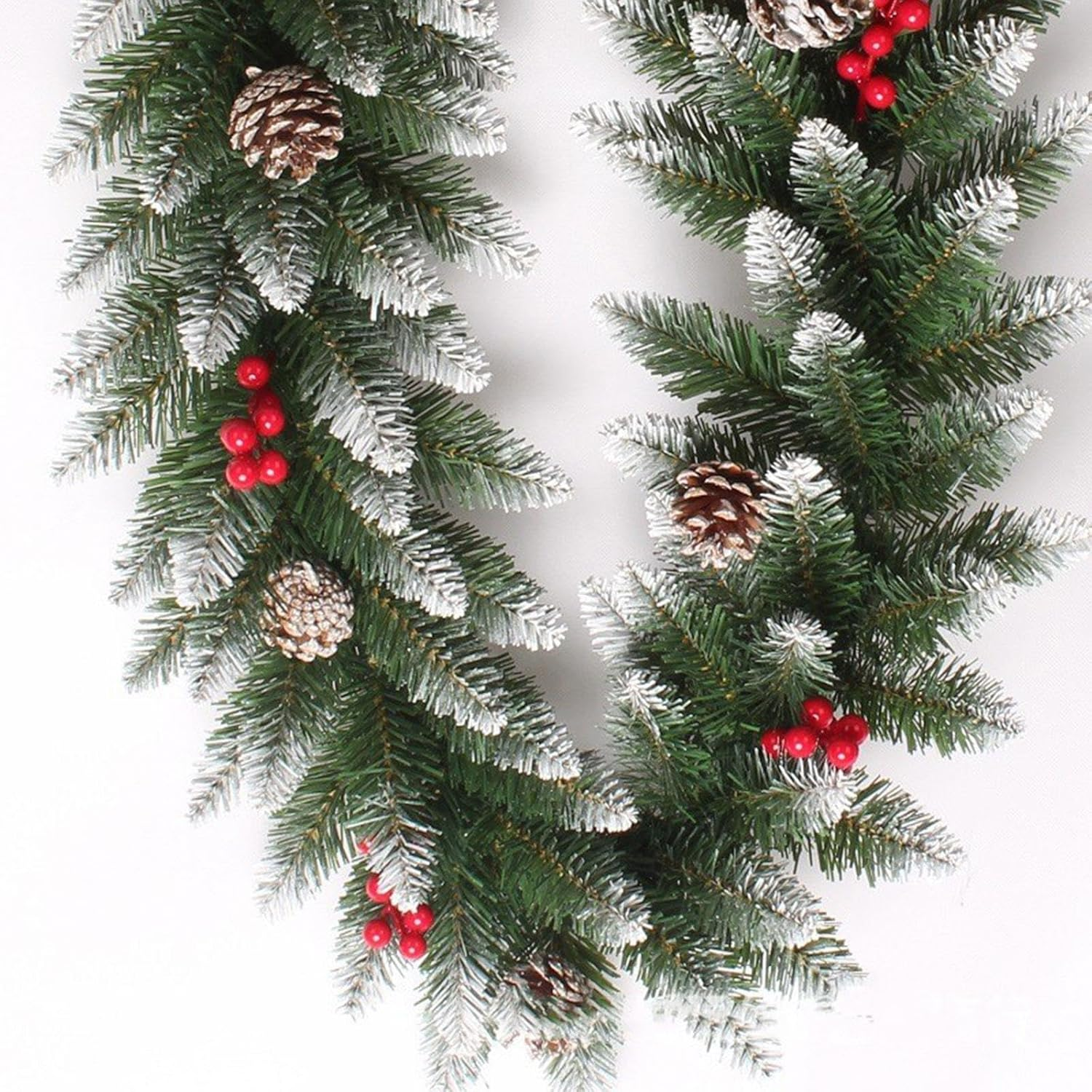 TENOL 8.86Ft Christmas Garland Decorations, Outdoor Christmas Garland for Mantle, Christmas Garland Indoor for Stairs Railing image number 4