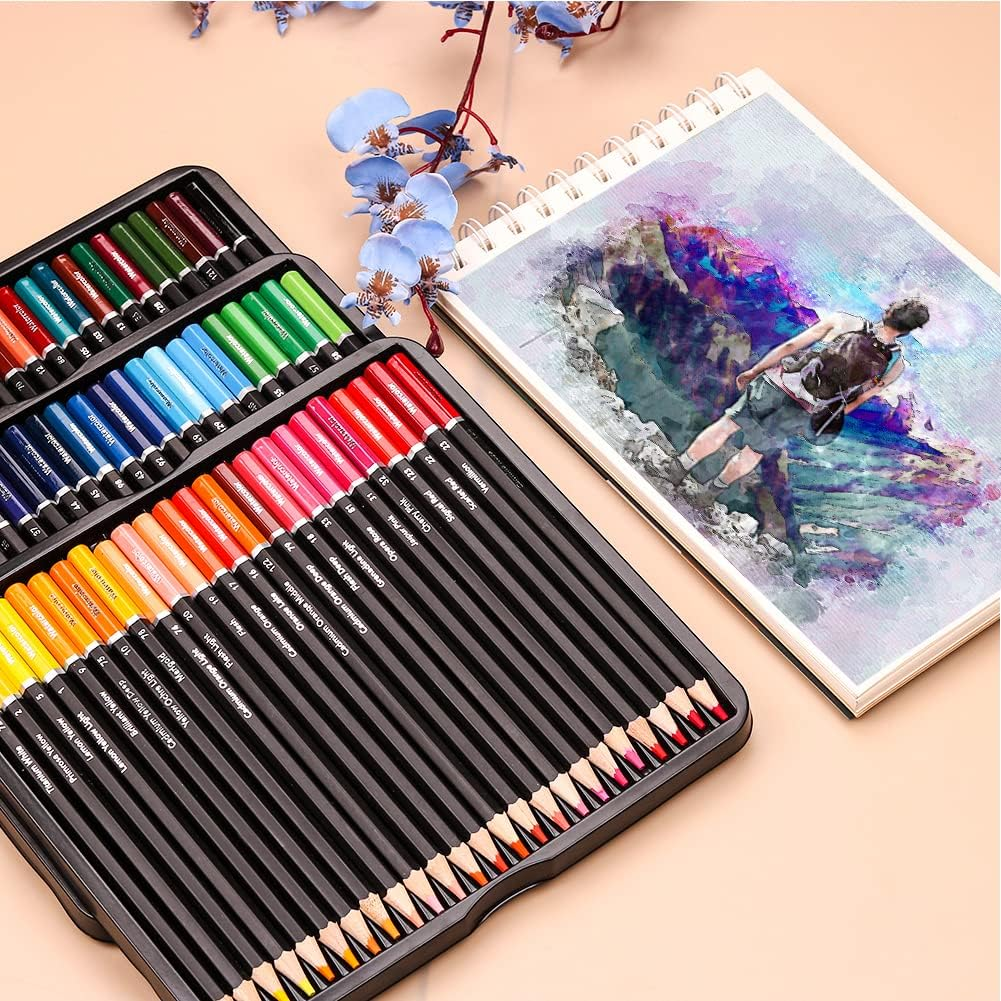 72 Watercolor Pencil Set Quality Soft Core Colored Leads for Adult Artists, Professionals, Ideal for Coloring Drawing Sketching Shading Blending image number 2