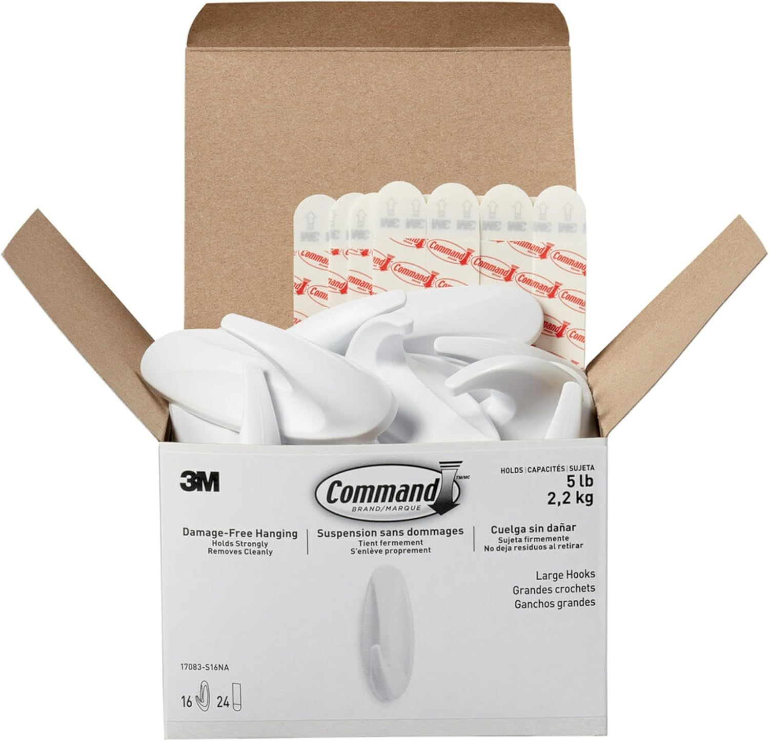 Command Outdoor Metallic Bronze Value Pack, 3 Hooks and 4 Strips, AW083BZ-3NA