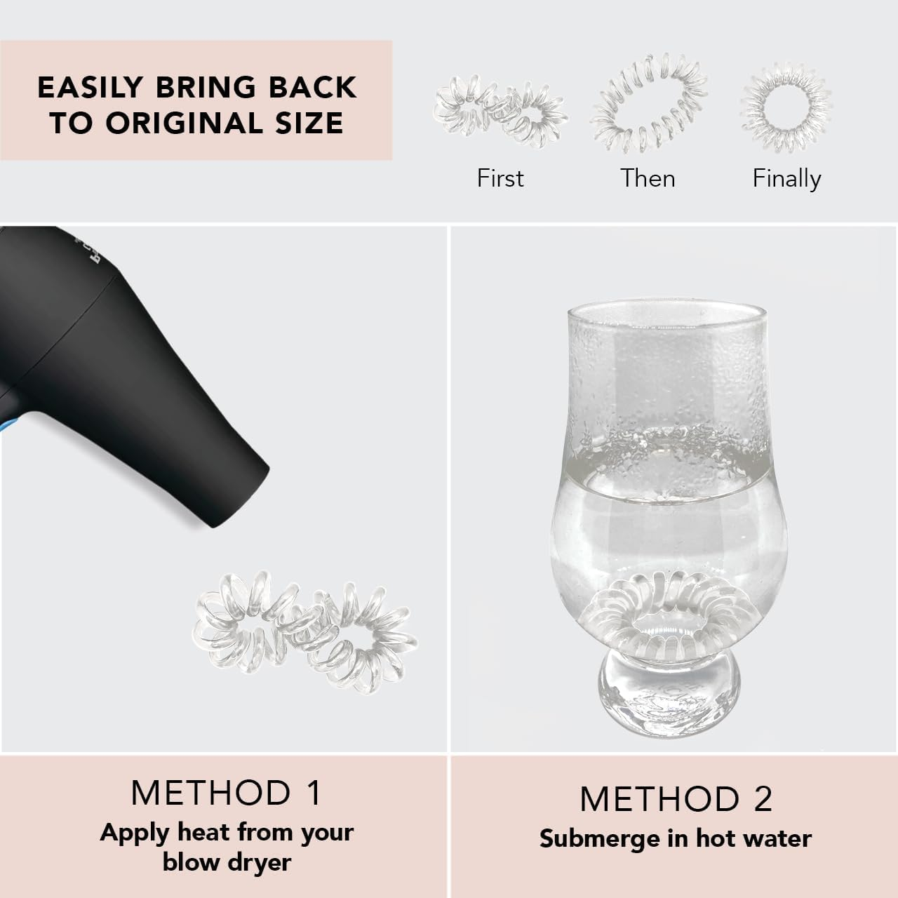 Kitsch Spiral Hair Ties - Coil, Phone Cord, Hair Coils - Stylish, Gentle, Traceless Elastic Accessories for All-Day Comfort and Chic Hairstyles - 8 Pcs, Transparent image number 6