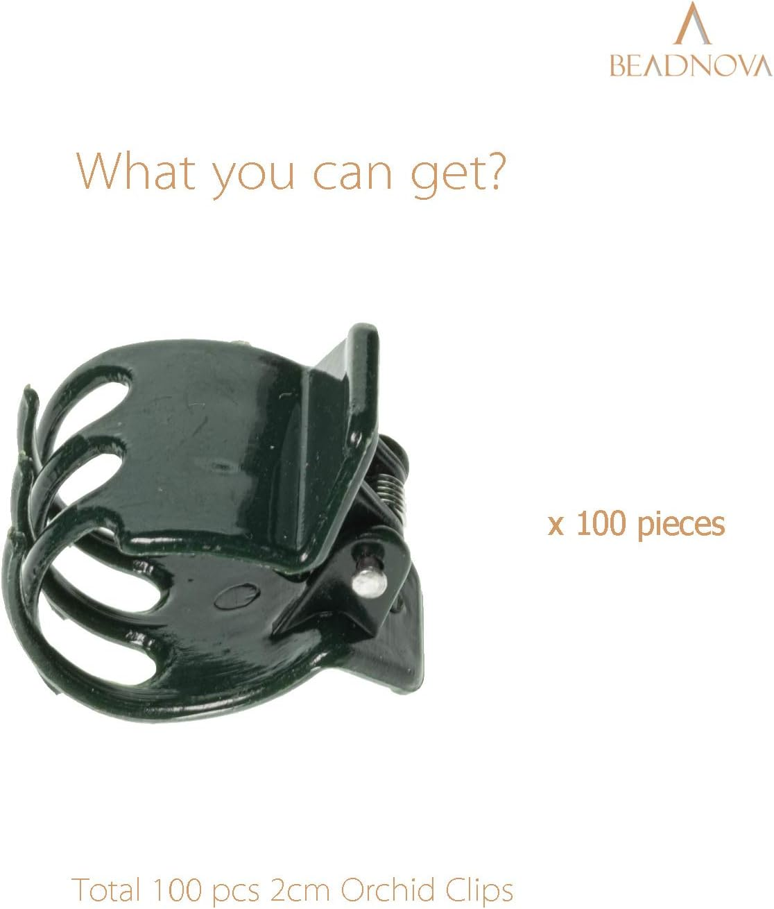 BEADNOVA 100Pcs Orchid Clips Large Orchid Support Clips Vine Clips Plant Clips for Flower Orchid Vine (2Cm, 100PCS) image number 2