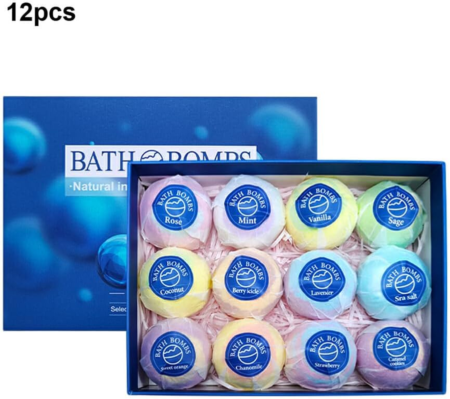 12Pack/Lot Natural Bath for Men Detoxifying and Nourishing Soothing Bath Bombss for Women Gifts Bath Bombss Moulds, Blue image number 4