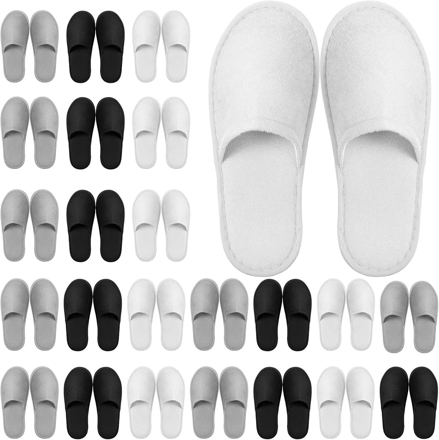 24 Pairs Non Slip Disposable Slippers, Closed Toe for Family Spa Guests Hotels Home Party, Housewarming