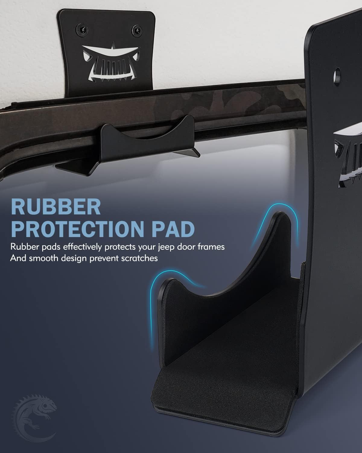 Lupar Storage Door Hangers Compatible with 1956-2024 Jeep Wrangler, Wall-Mounted Removable Door Storage Holder with Rubber Lining - 4PACK image number 5