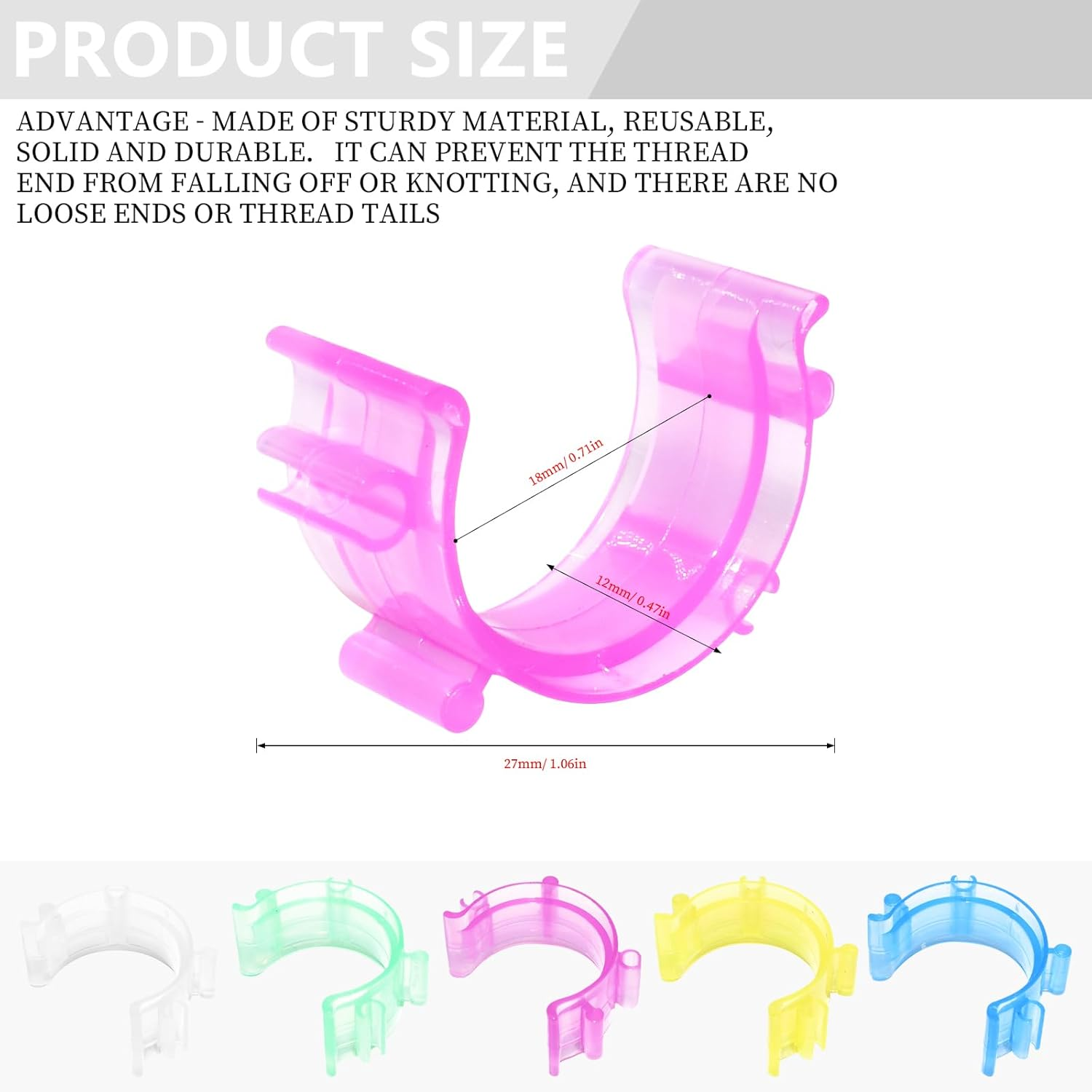 85 Pcs Sewing Bobbin Clips Bobbin Holder Clips Colorful Bobbin Holder Clamps Thread Clips Sewing Tool Accessory Prevent Thread Tails for Thread Spool Organizing, 5 Colors image number 5