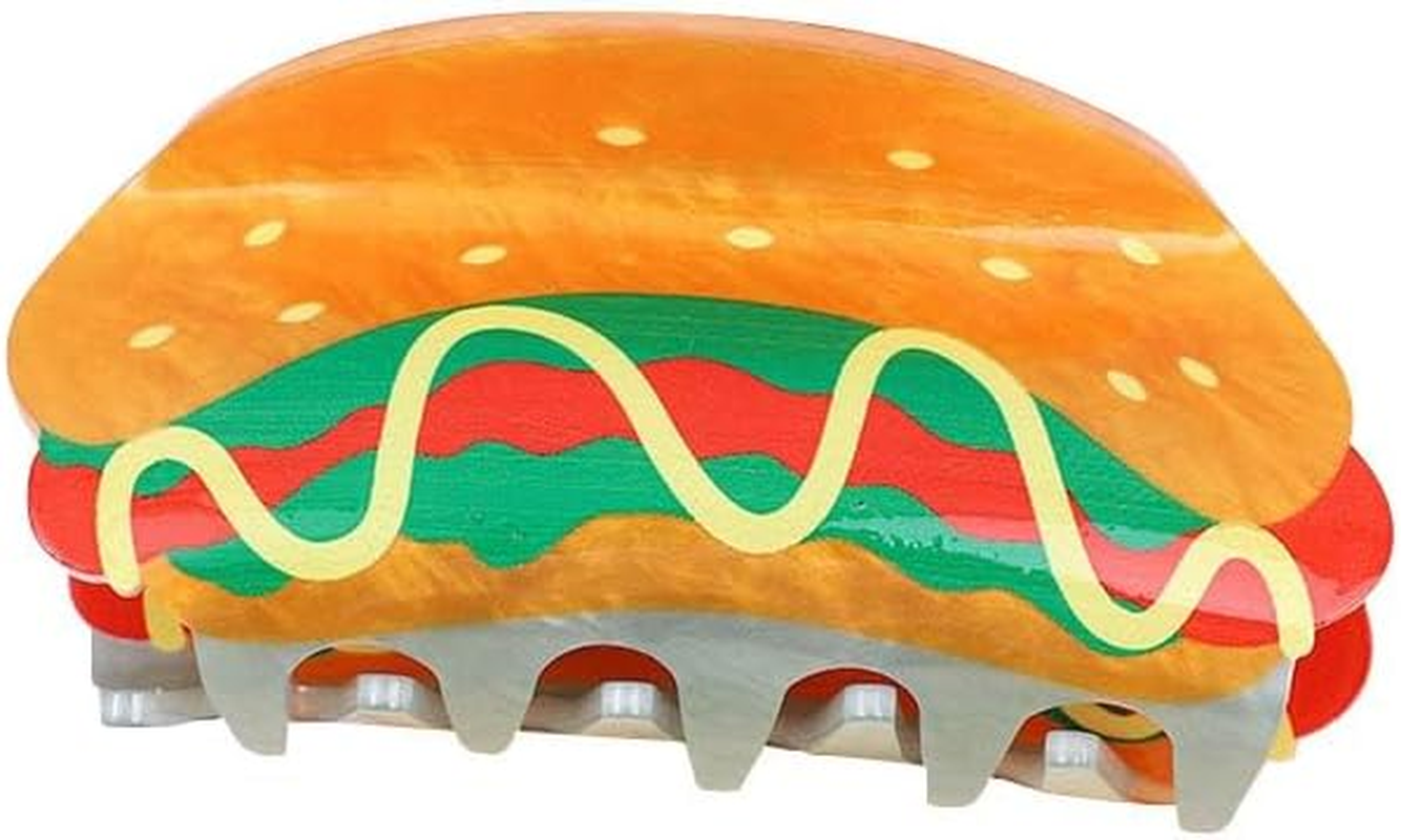 Hot Dog Hair Claw Clips, Unique Food Claw Clip, Acetate Hair Clips for Women, Fun Accessories