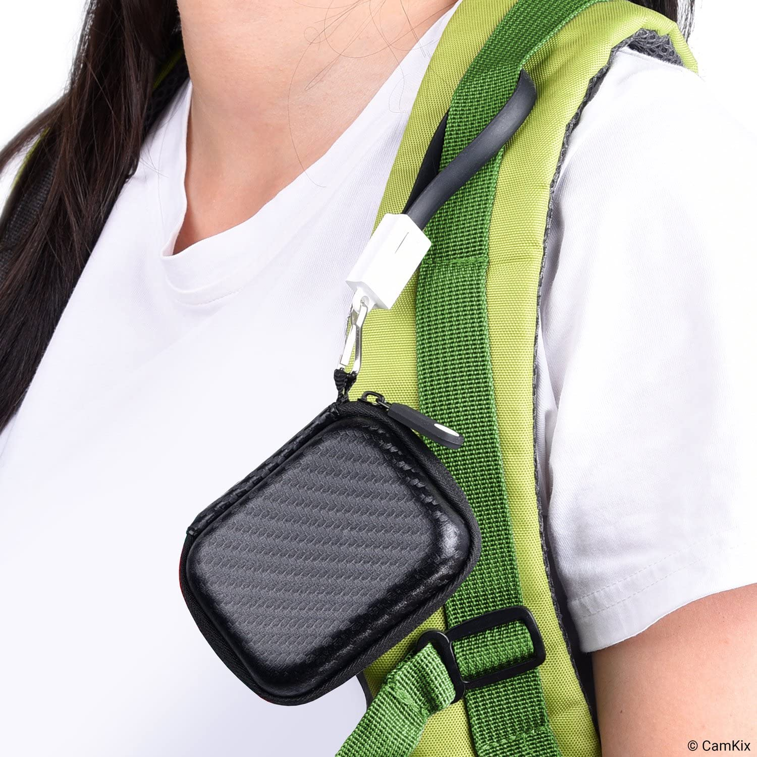 Protective Case for Trezor One Bitcoin/Cryptocurrency Wallet Including USB Strap for Transport, Power and Data Transfer - Durable Nylon Hardshell Case with Mesh Pocket - Light, Secure - For Trezor One image number 3