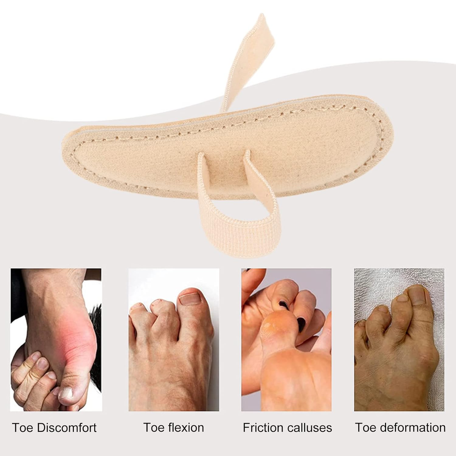 Hammer Toe Crest Cushion, Right/Left Hammer Toe Straightener and Corrector, Adjustable Hammer Toe Support for Hammer Toes, Claw Toes and Mallet Toes, Relieve Pain & Pressure (Right Foot) image number 6