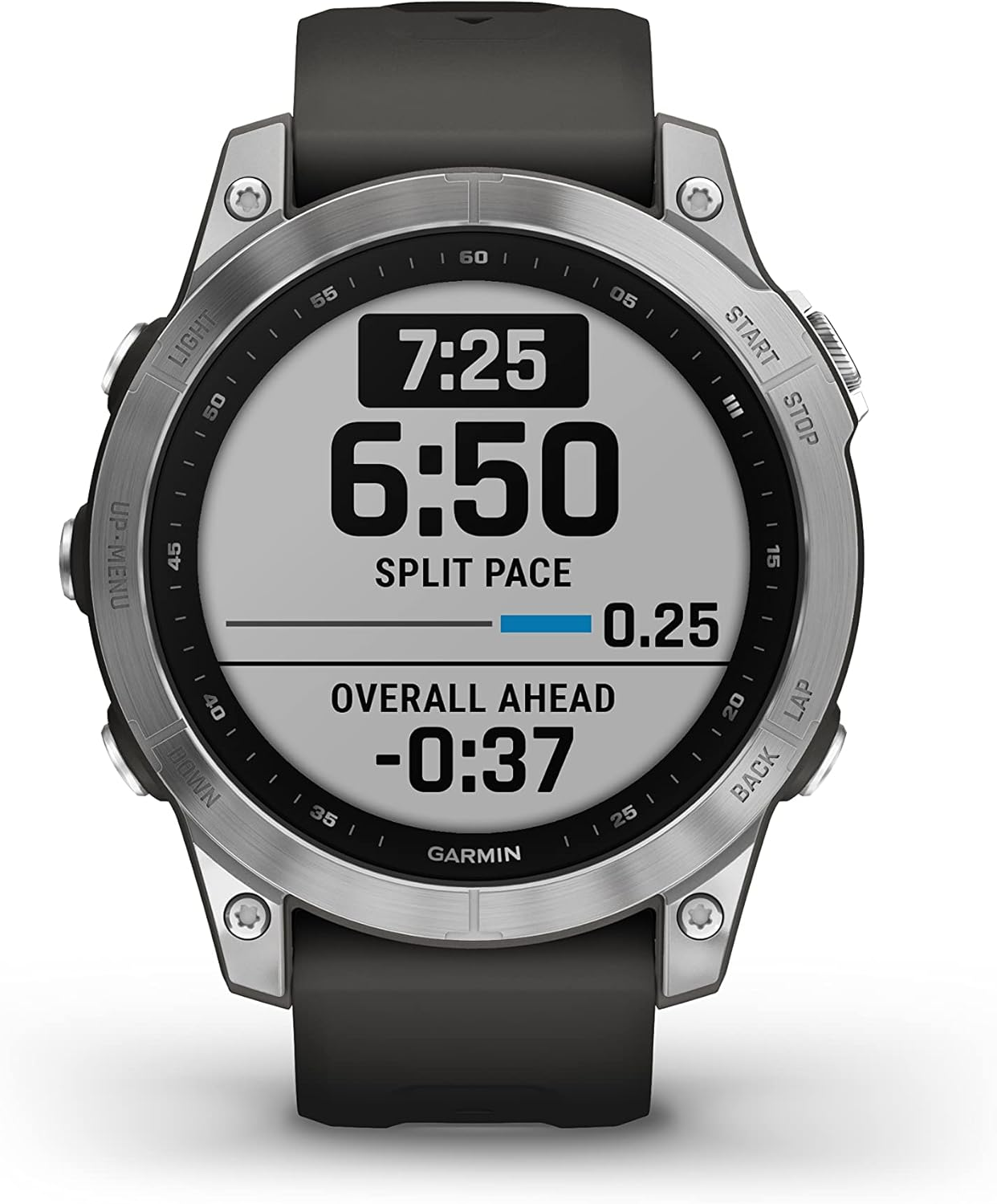 Garmin Fenix 7, Silver with Graphite Band, Multisport GPS Watch image number 4