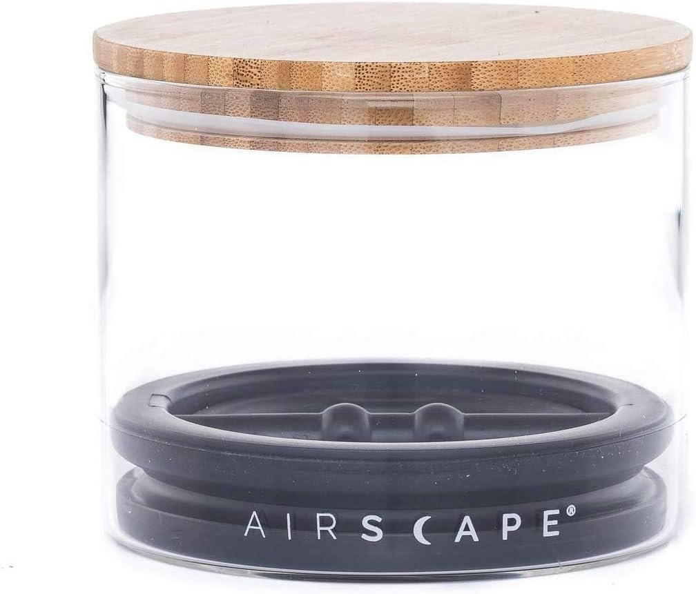 Airscape Glass Food Storage Canister - Glass Storage with US Patented Airless Inner Lid & Bamboo Top Lid - Preserves Food Freshness (Medium 7-Inch) image number 4