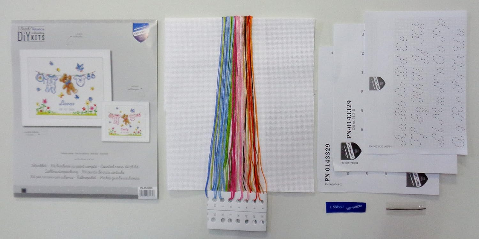 Vervaco Embroidery Kit, Birth Bear (14 Count), 22X20Cm image number 2