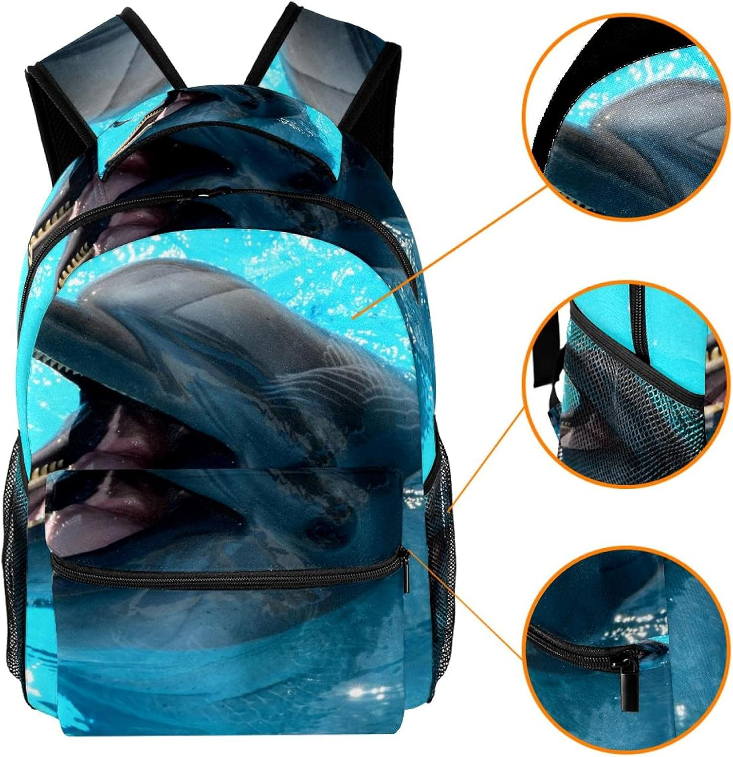 Dolphin Backpack Students Shoulder Bags Travel Bag College School Tote Backpacks image number 1