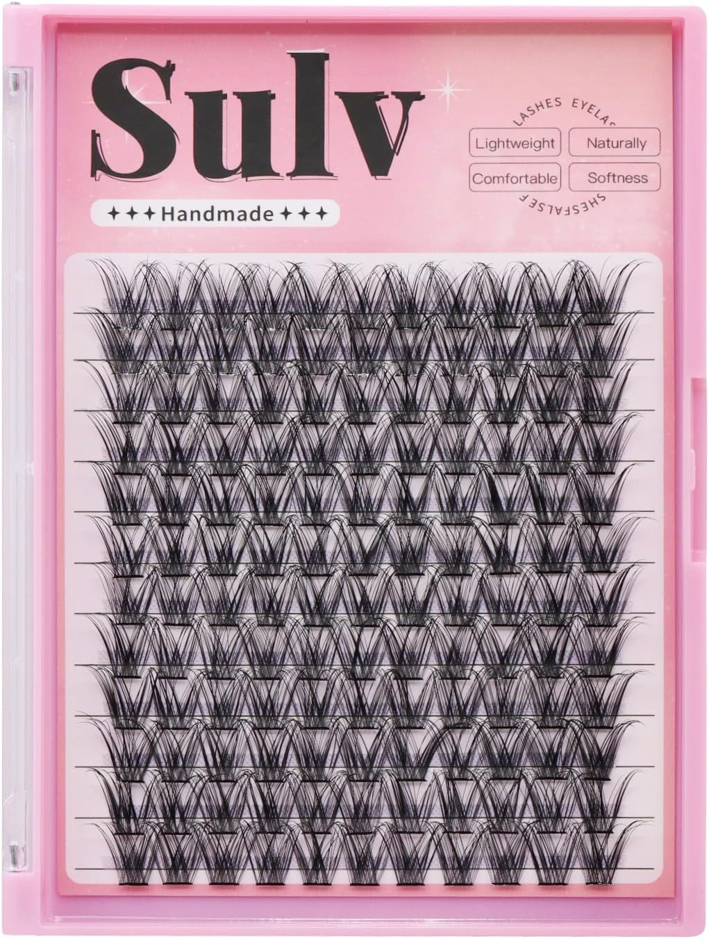 SULV False Eyelash Cluster Black Lashes 8-20Mm Mixed Large Tray D Curl Lashes Extensiond Lashes Wispy Lashes Extensions Lash Clusters (D#-Black-18Mm)