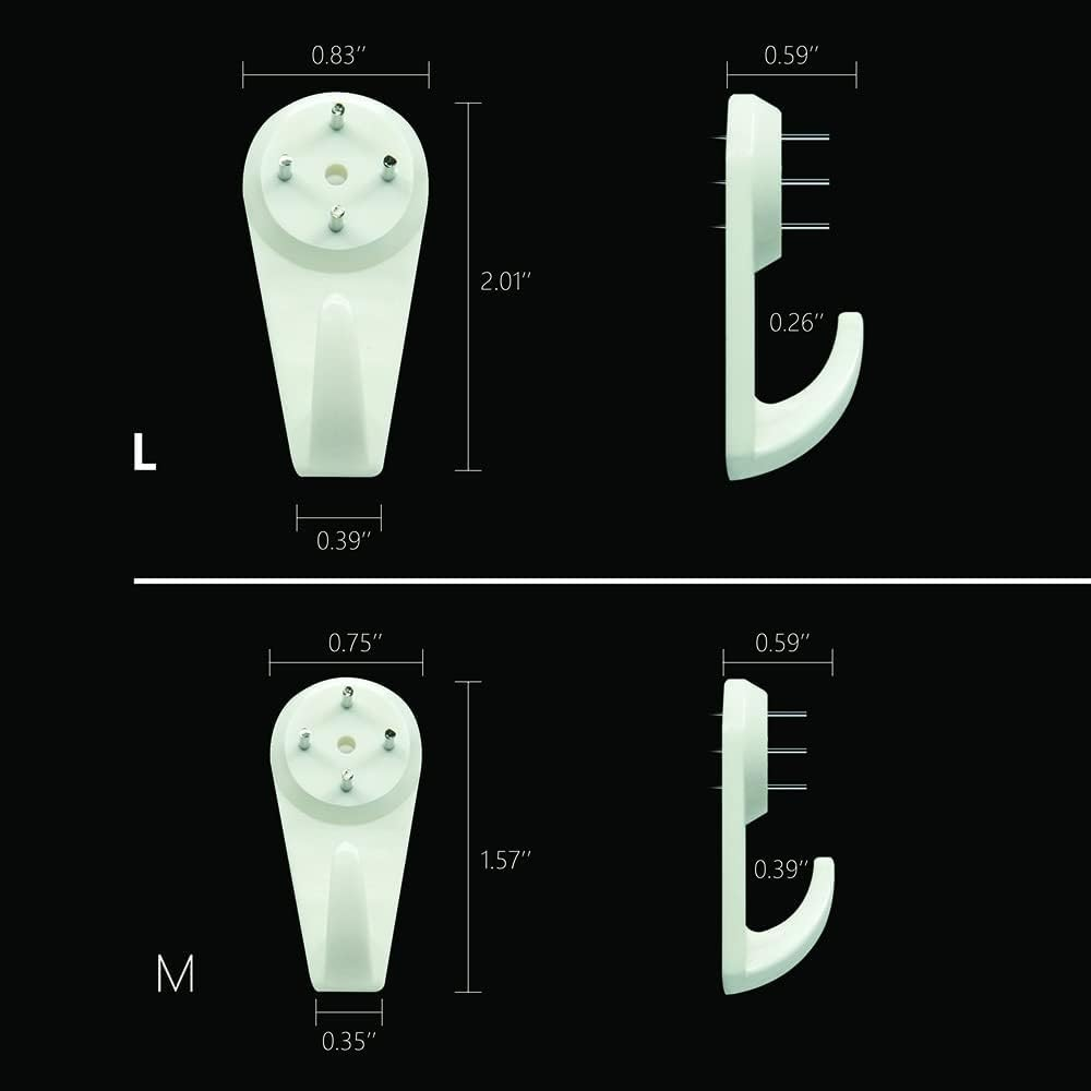 Concrete Wall Hooks, 25Pcs Invisible Nail Hangers, No Damage Picture Hanger, Powerful Hard Wall Drywall Hooks, Non-Trace Hanging Hook for Photo Frame Clock (M) image number 3