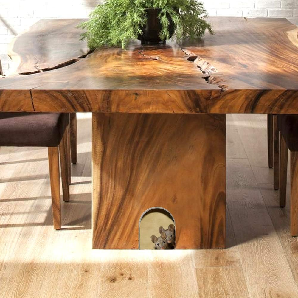 3D Mouse Hole Realistic Wall Sticker,Mouse in a Hole Wall Decal Fun Art,Home Decor,Vinyl,For Living Room Nursery Bedroom Kids Room Wall Decoration (4 Pieces / Set) image number 6