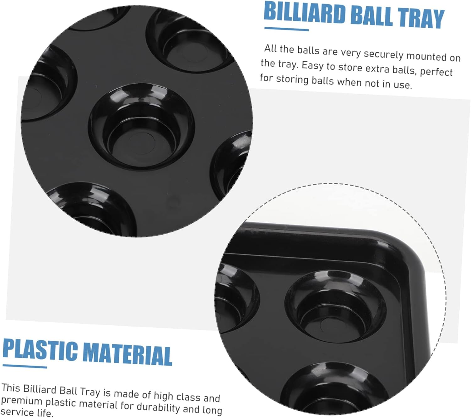 WOONEKY Snooker Ball Tray Billiard Carrying Tray Pool Ball Storage Plastic Lightweight