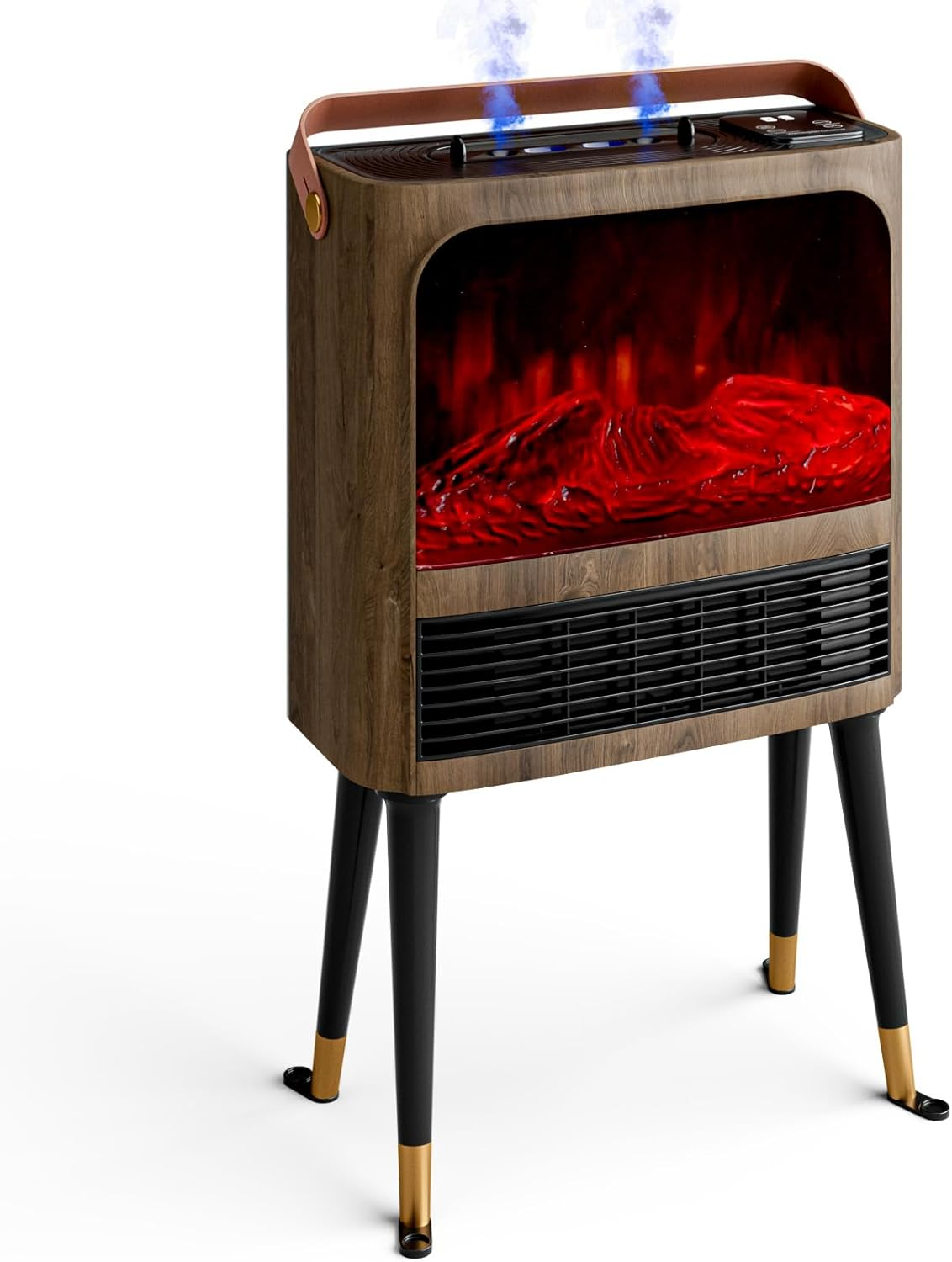 Electric Fireplace Inserts, 1000W/2000W Recessed/Wall Mounting Space Heater with 10 Flame Colors Timer Flame Display Brightness Adjustable