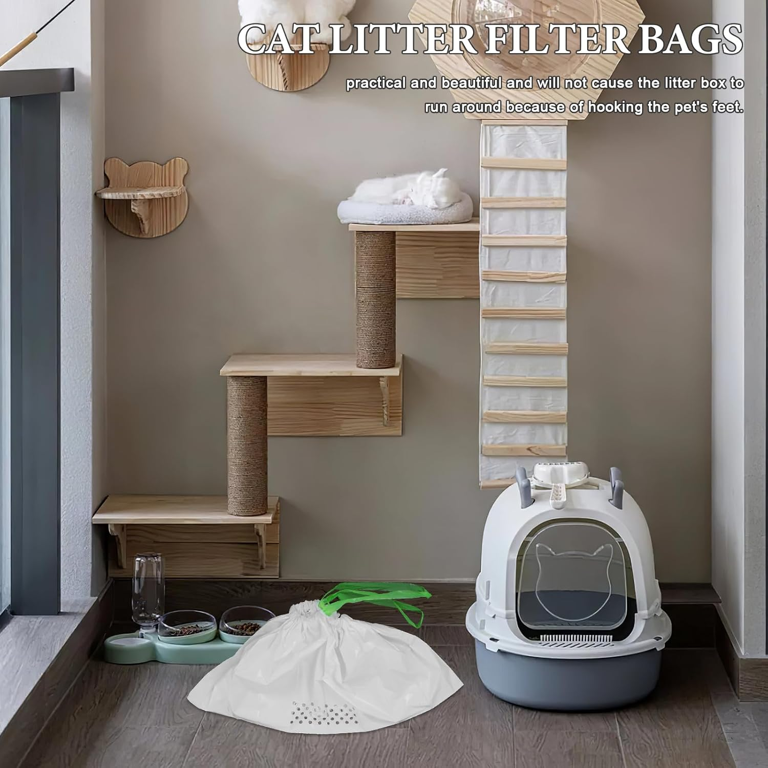 Iplusmile Pack of 7 Pet Cat Litter Filter Bags for Dogs Cat Litter Bag Liner Disposable Bin Bags Litter Tray Bag Cat Waste Bag Cat Litter Filter Bag image number 5