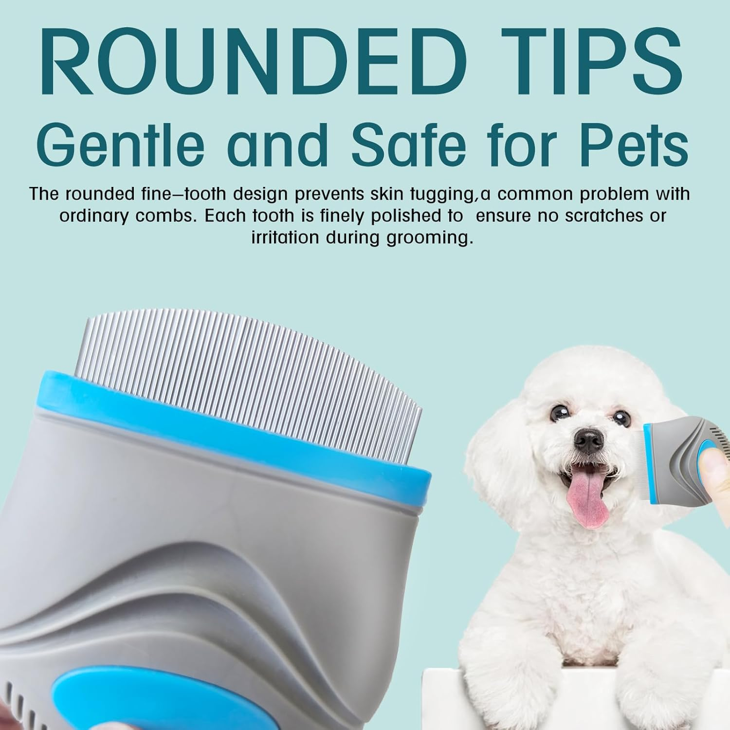 Gmstahlei Pet Face Comb, Stainless Steel Fine-Tooth Eye Grooming Brush, Gentle & Safe for Dogs & Cats, Removes Tear Stains & Discharge, Lightweight & Portable, Suitable for All Furry Pets image number 2