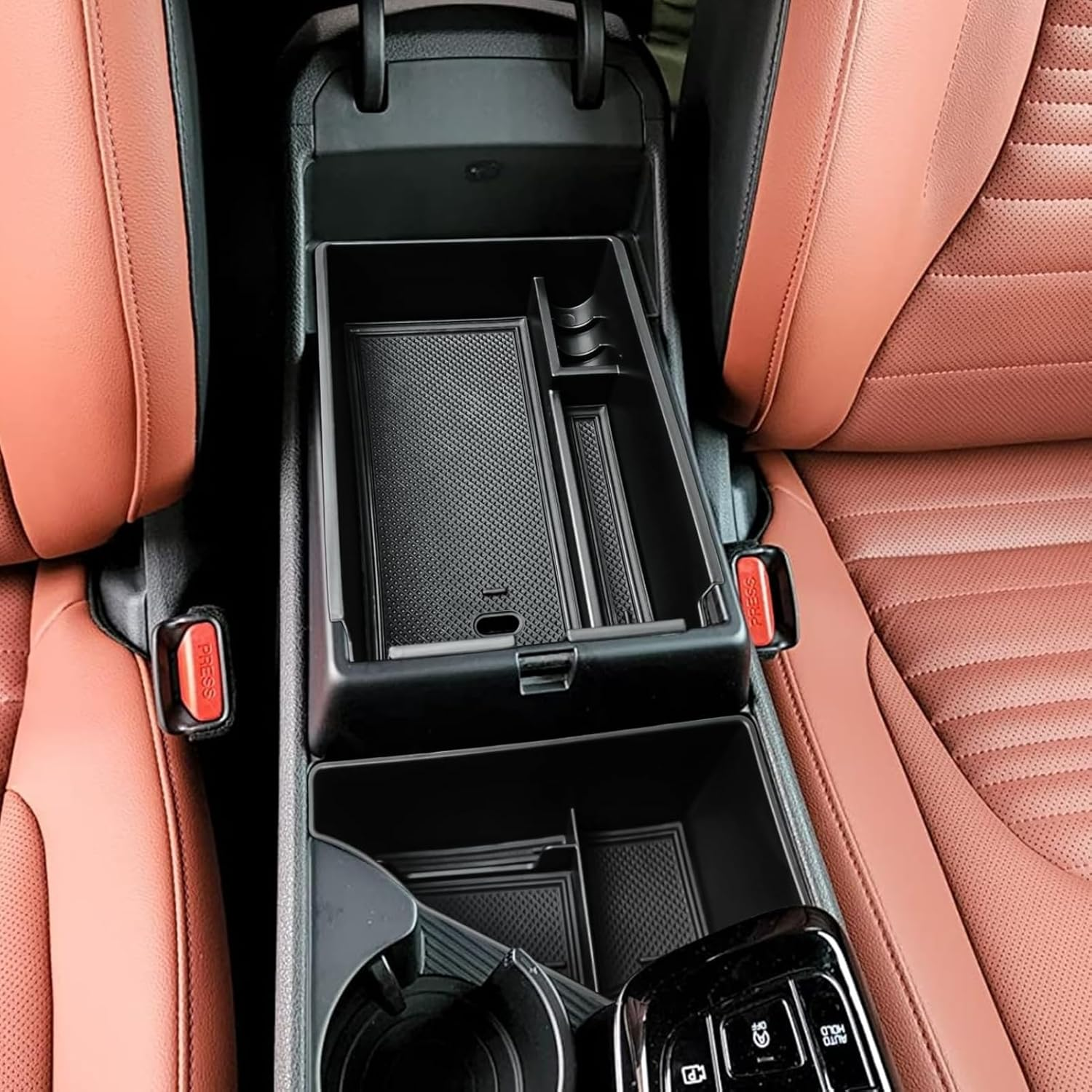 Center Console Organizer for 2023-2026 Kia Sportage Hybrid/Plug-In Hybrid Interior Organizer Center Console Holder Tray Armrest Storage Box with Non-Slip Silicone Mats Sportage23 image number 3