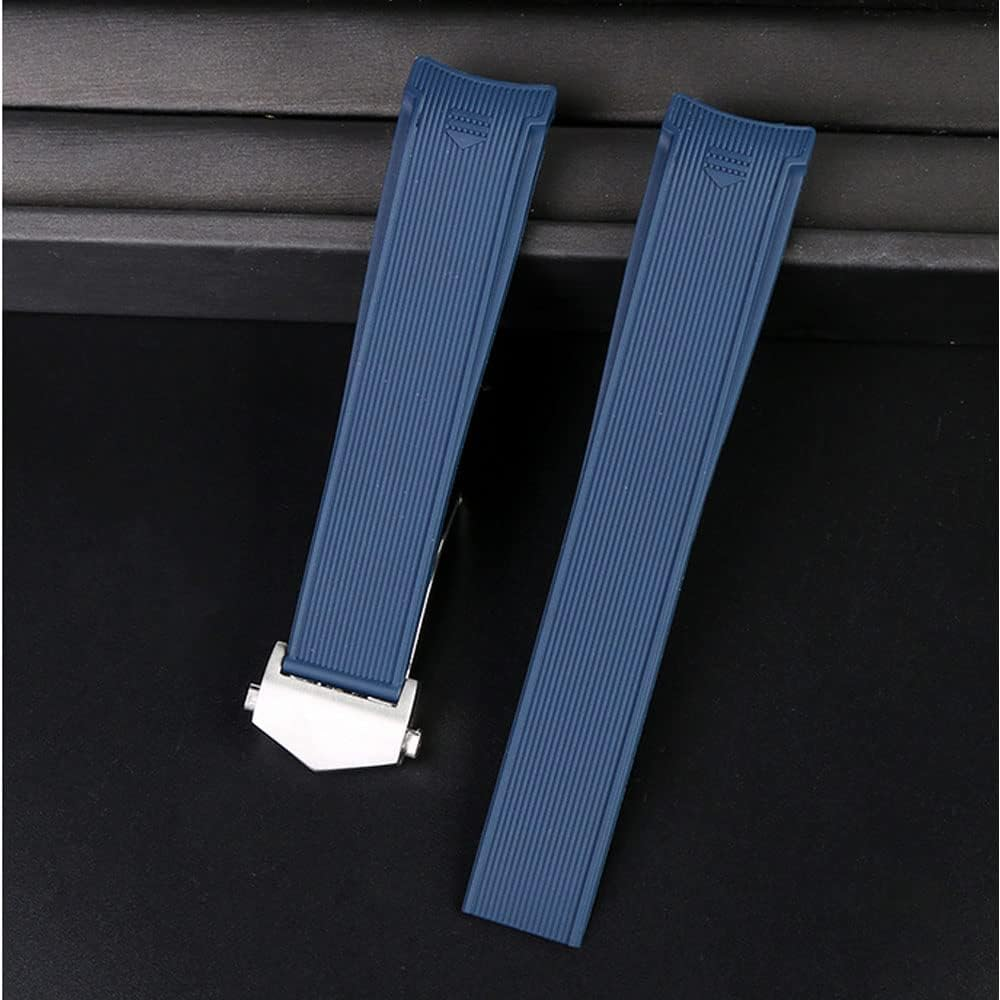 HEYOZURY Watch Strap for Tag Heuer 22 Mm Silicone Folding Buckle Bracelet Aquaracer Series Monaco Series Replacement Bracelet Original Bracelet Watch Strap for Tag Heuer - Blue image number 6