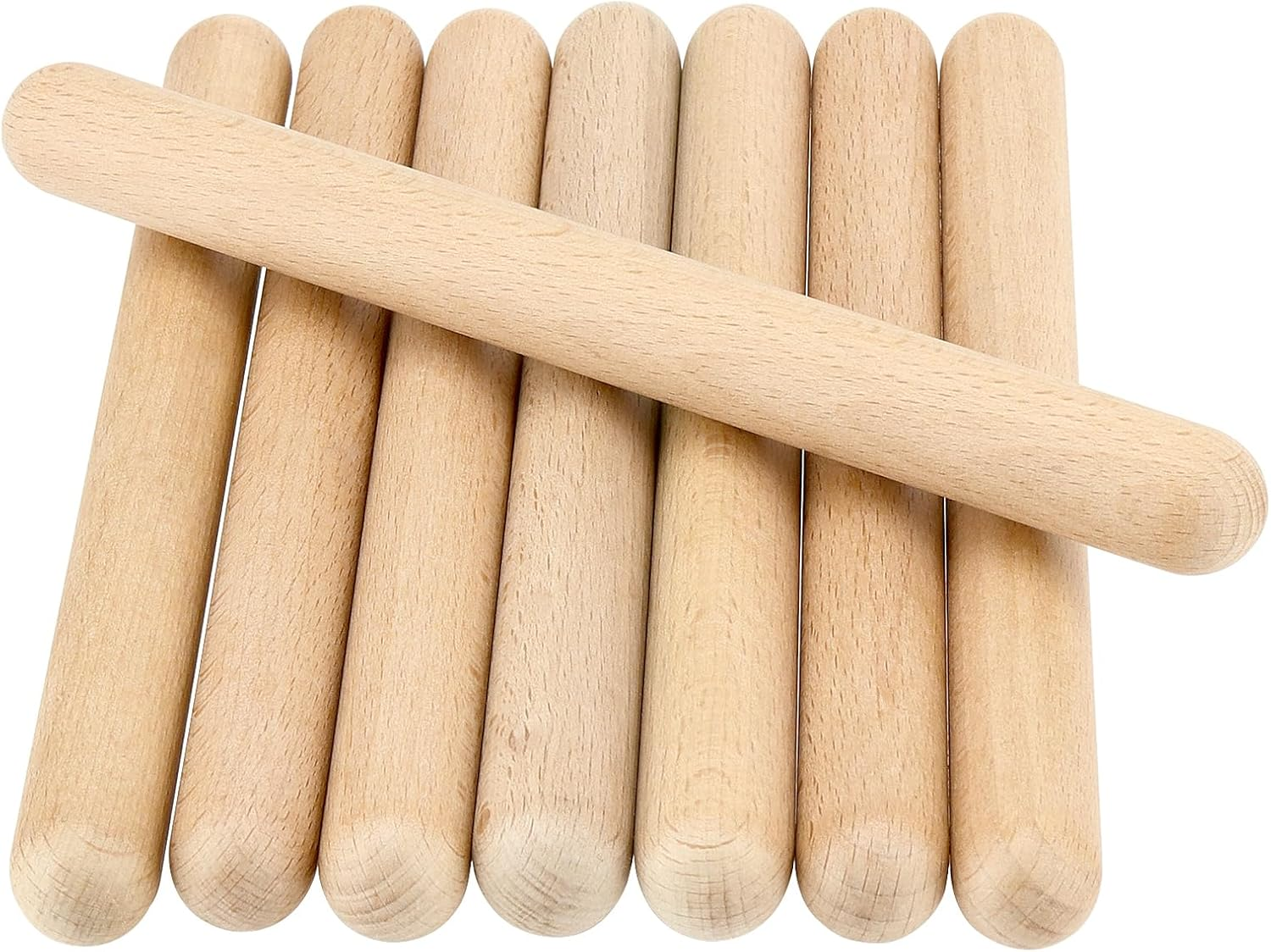SOUJAP 60 Pack 8 Inch Rhythm Sticks, Rhythm Music Lummi Sticks, Wood Claves Musical Instrument for Performances, Team Activities image number 5