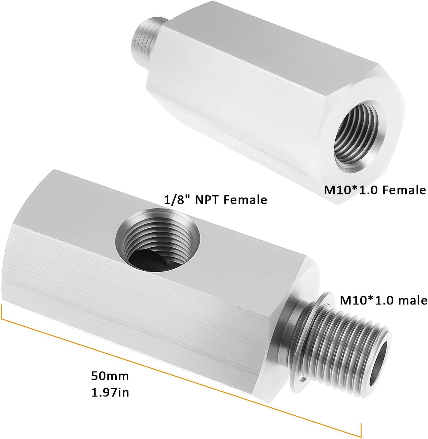 M10X1Mm Male X 1/8"NPT Oil Pressure Sensor Adapter for Oil Pressure Measurement