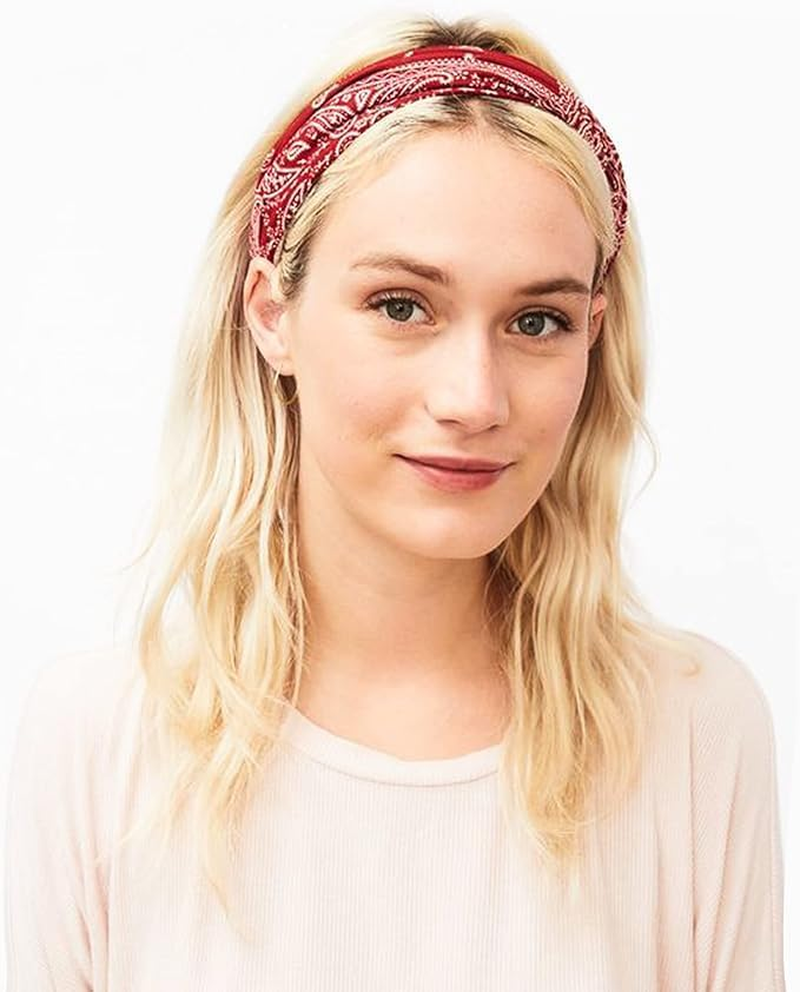 Miners2000 12 Pack Headbands for Women Boho Printed Non Slip Hair Band Sport Yoga Running Elastic Sweat Hair Wrap for Girls image number 4