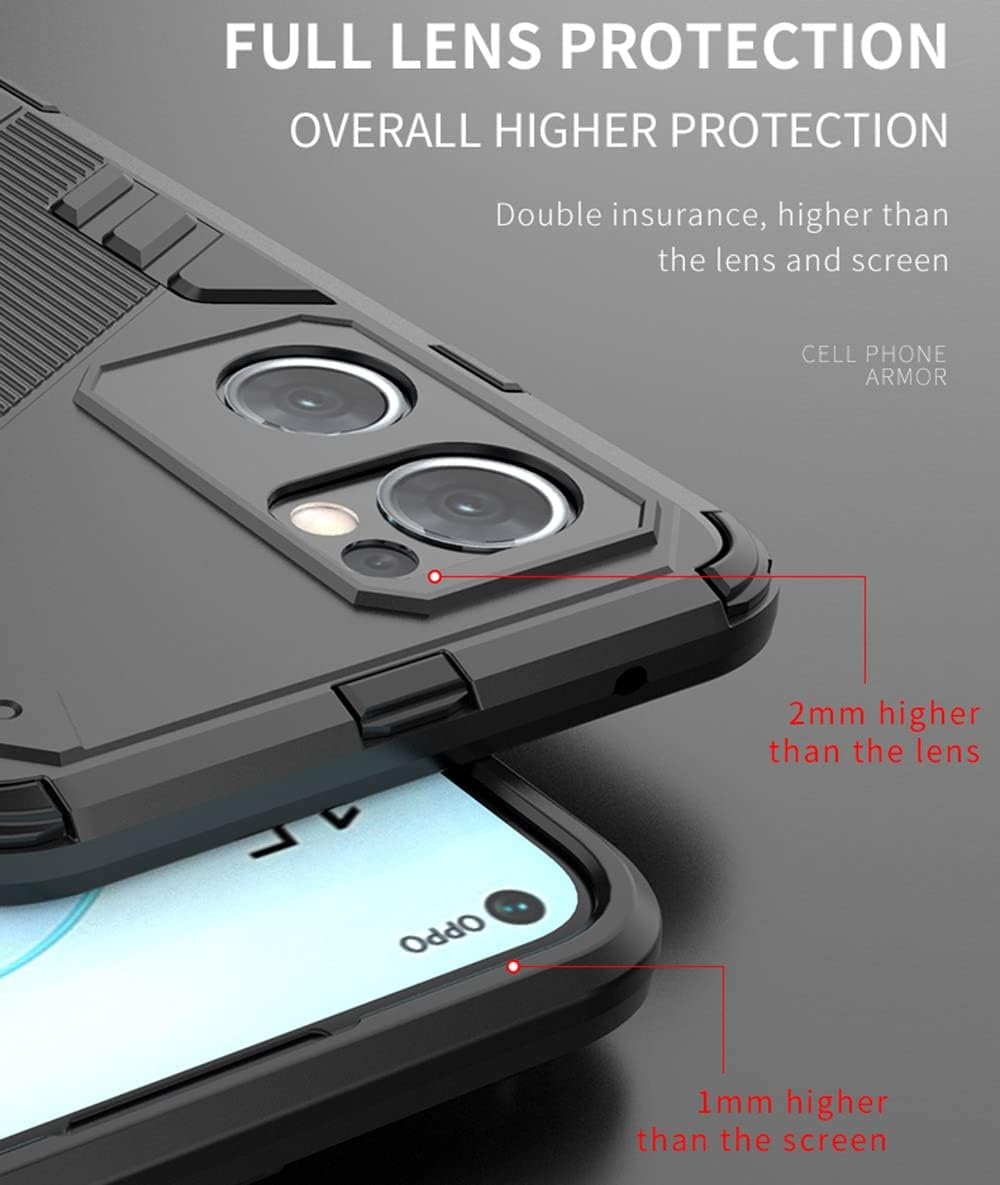 SEAHAI Case for Oppo Find X5 Lite, Military Shockproof Case, Ultra Thin Hard PC Soft TPU Protective Mobile Phone Case with Sturdy Foldable Stand - Green image number 3