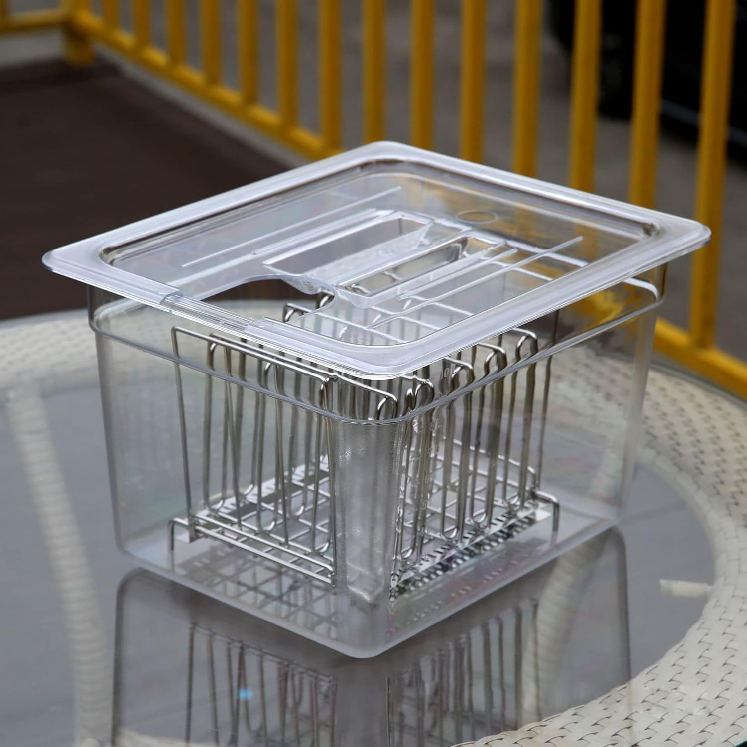 NIVMOWN Sous Vide Container 11L with Lid & Stainless Steel Sous Vide Rack Detachable Dividers Separator Compatible with Anova, Anova Nano, Joule, Instant Pot, Sous Vide Cookers image number 2