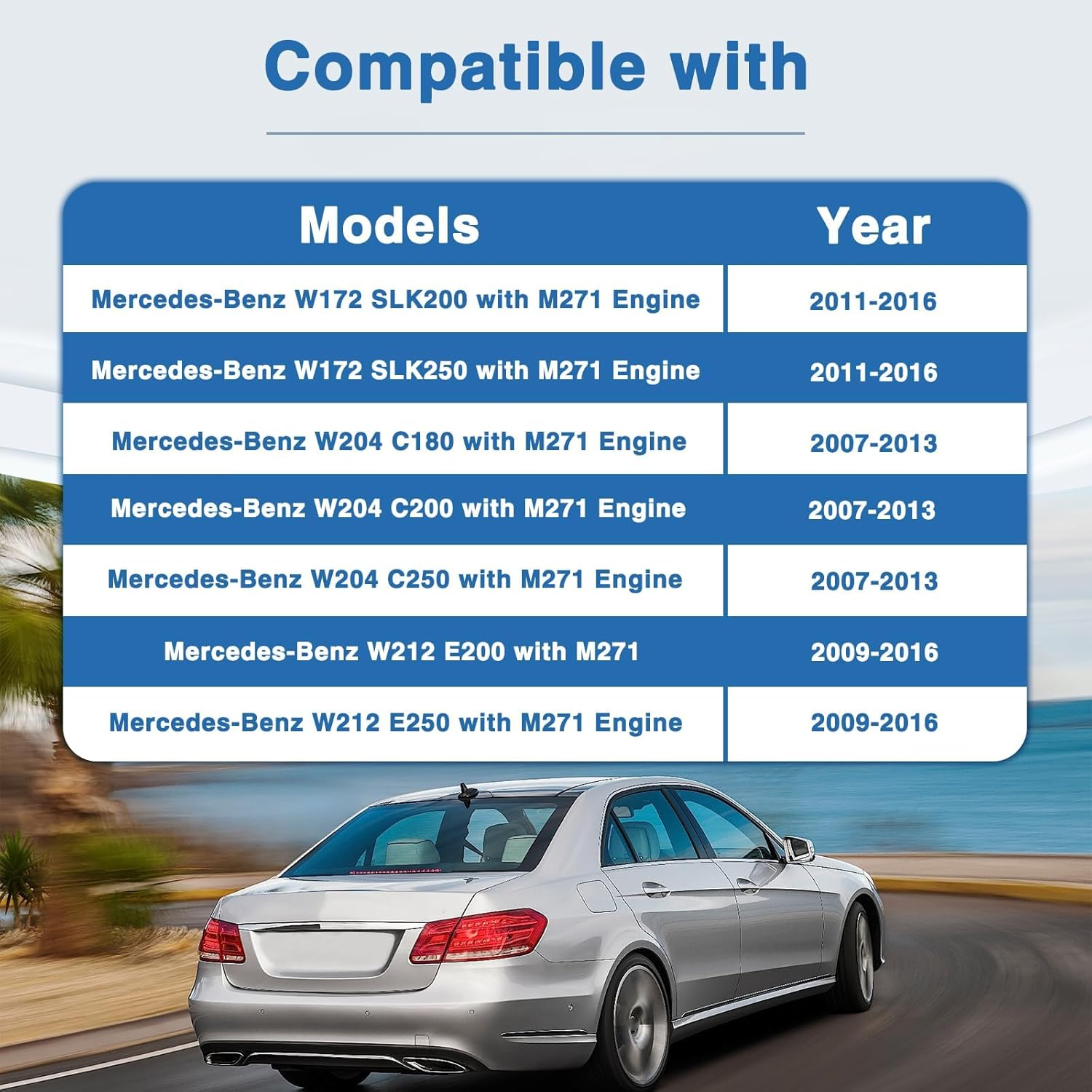 FUSCH Air Turbocharger Intake Pipe Repair Tube Intake Turbo Hose Compatible with Mercedes-Benz W172 SLK200/SLK250 2011-16, W212 E200/E250 2009-16, W204 C180/C200/C250 2007-13 Replace#: 2710901729 image number 2