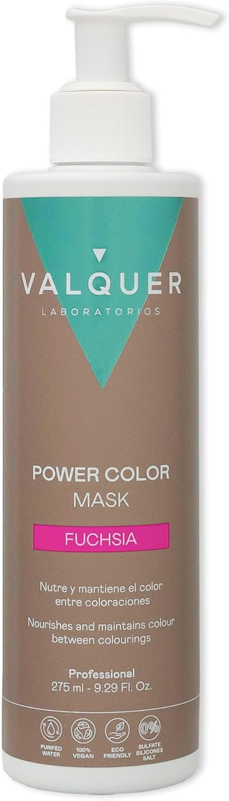 Valquer Power Colour Mask Vegan and Silicone Free Formula Gives Hair Colour 290 Ml Fuchsia
