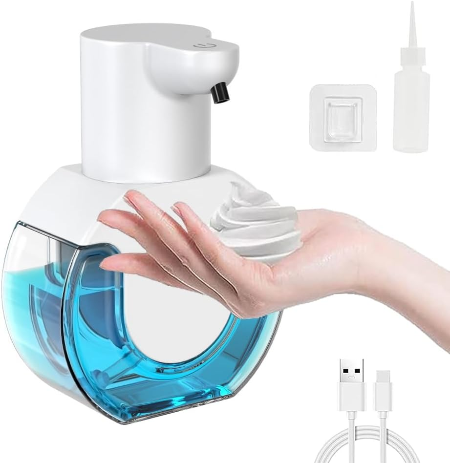 Automatic Liquid Soap Dispenser, 420Ml Touchless Liquid Hand Soap Dispenser, Rechargeable Battery, High Sensitivity, 4 Gears Adjustable and Can Wall Amounted for Shower, Bathroom Kitchen