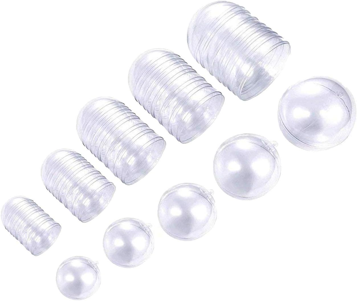 25 Set 50 Pieces Clear Plastic Fillable Ornament, DIY Bath Bomb Crafting