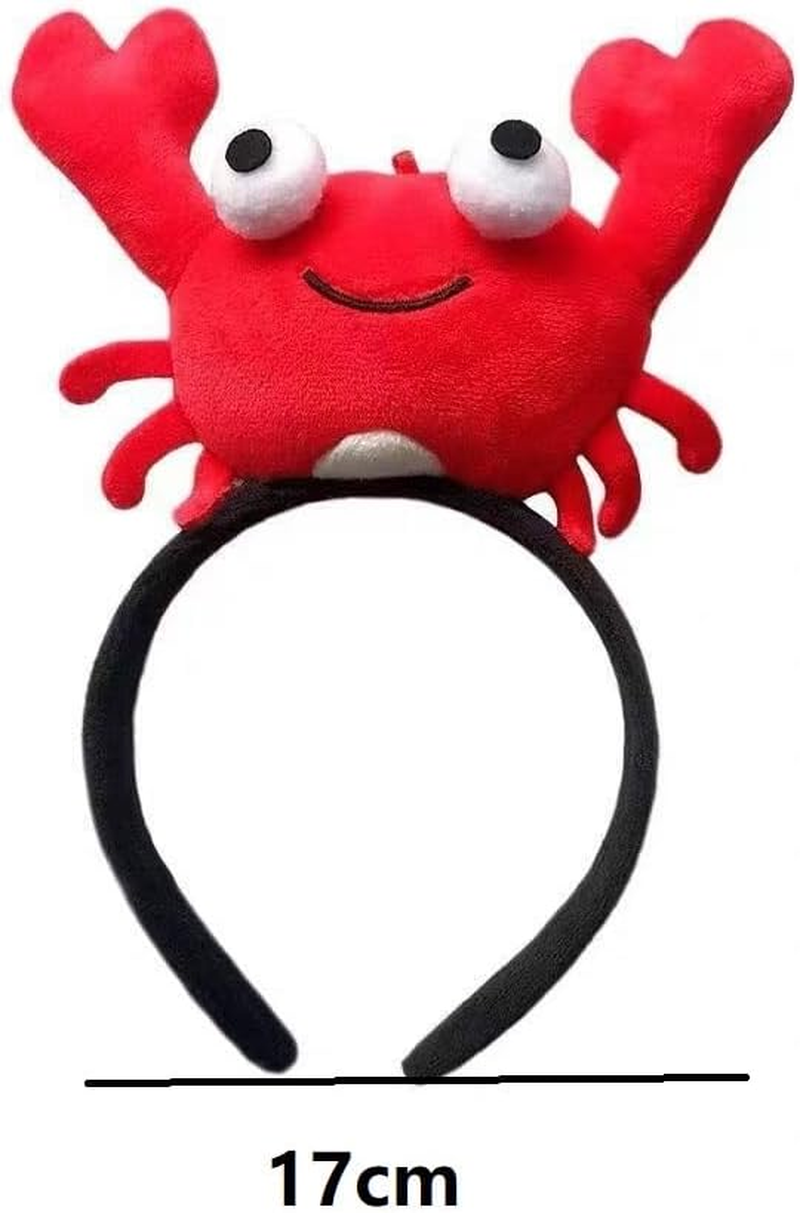 Crab and Lobster Headband Women Makeup Washing Spa Hairband Cute Headwear Costume Accessory for Halloween Party Christmas Photo Props，2Pcs image number 1