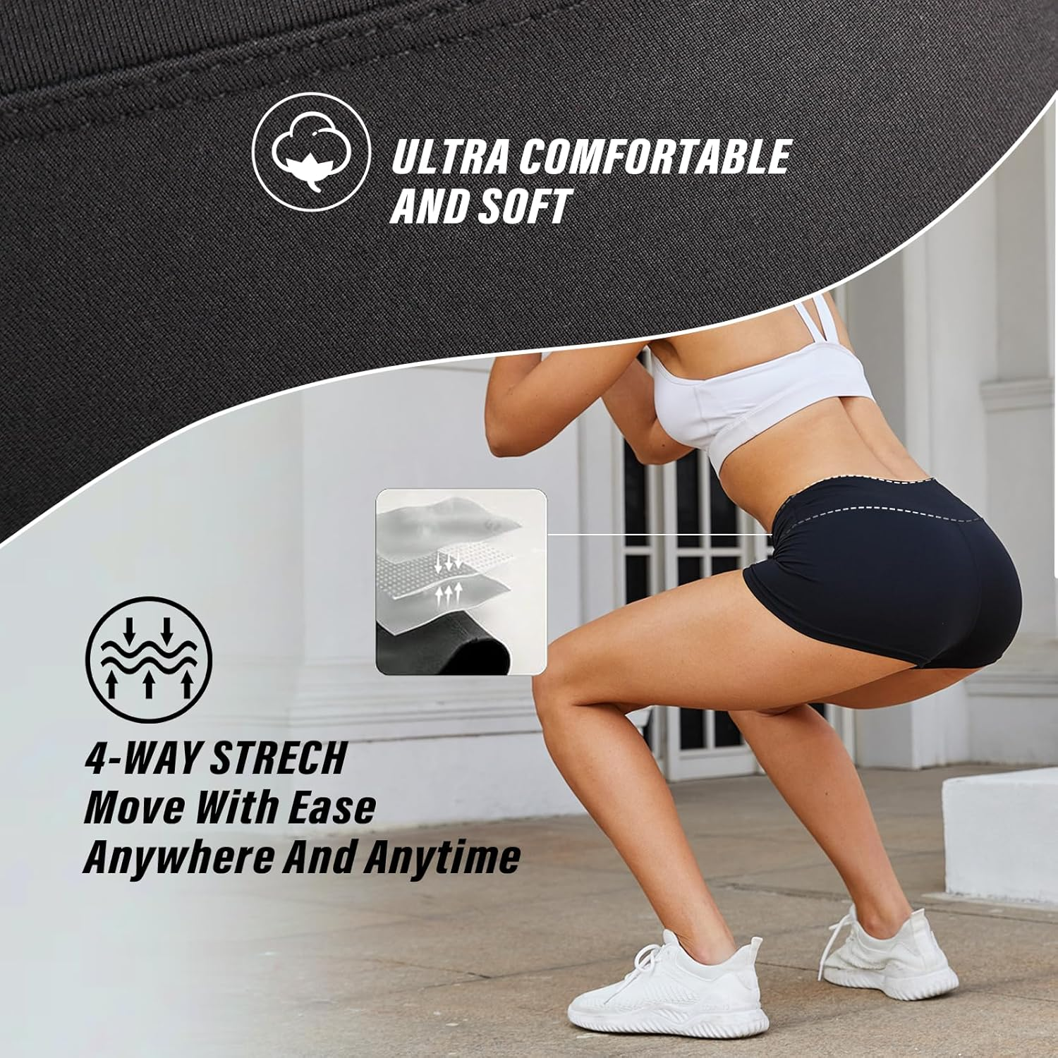 Women'S High Waist Hot Pants, Stretchy Mini Shorts, Yoga Workout Booty Shorts Gym Cycling Sports Running Leggings image number 5