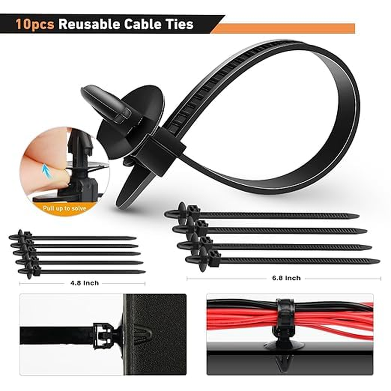 USDICHOME 925Pcs Car Fastener Kit - 32 Common Sizes of Plastic Nylon Rivets with 10 Cable Ties, Universal for Automotive Repairs