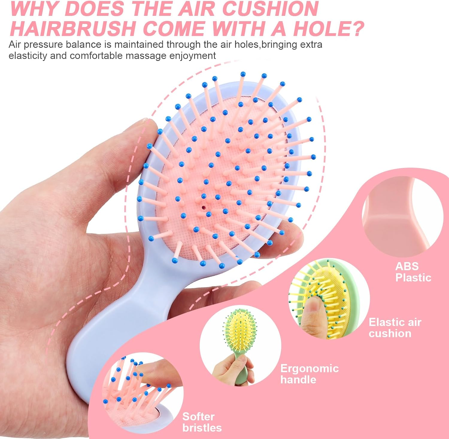 HOFASON 12 Pcs Bachelorette Party Favors, Bridesmaid Gifts, Stocking Stuffers for Women Teens Girls, Bulk Mini Wet Hair Brush for Summer Stuff, Spa Party Supplies, Travel Small Hair Brush image number 4