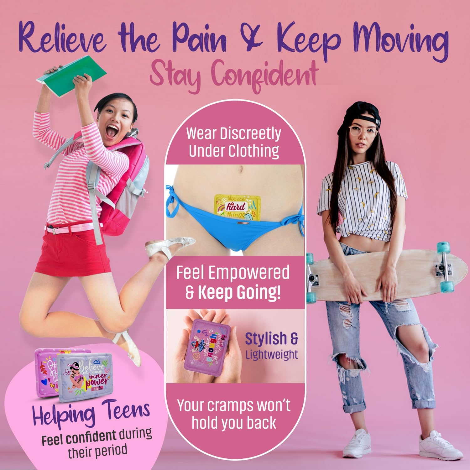 Ultra Thin Period Heating Pads for Cramps - Heat Therapy for Menstrual Pain Relief - Portable Heat Patches for Teens Girls and Women - Menstrual Heating Pads for Cramp Relief (Heating Patches) image number 4