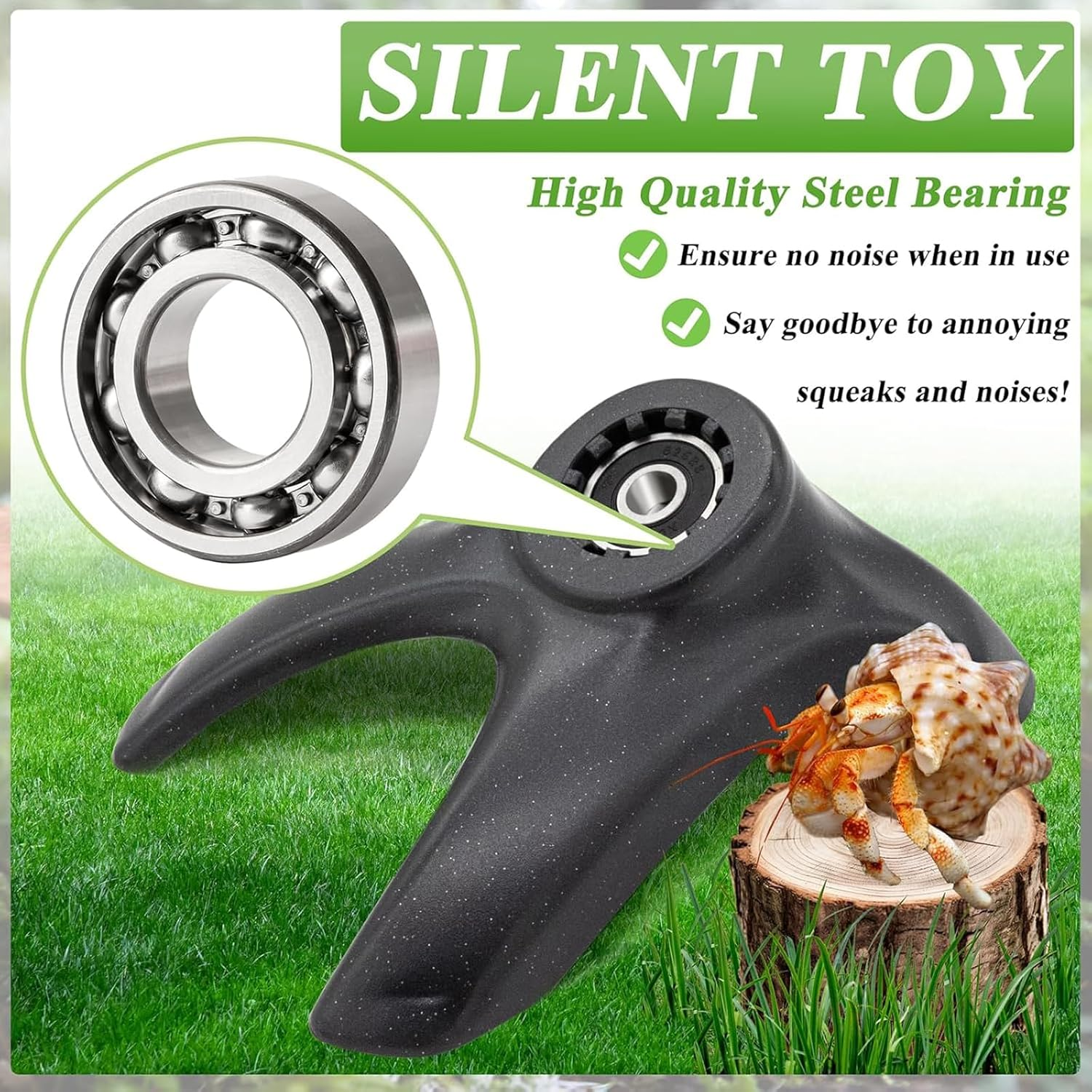 Hermit Crab Exercise Wheel - Silent Running Wheel for Crab Tank Accessories - Small Animal Wheel for Hamster Gerbils Hedgehogs image number 5