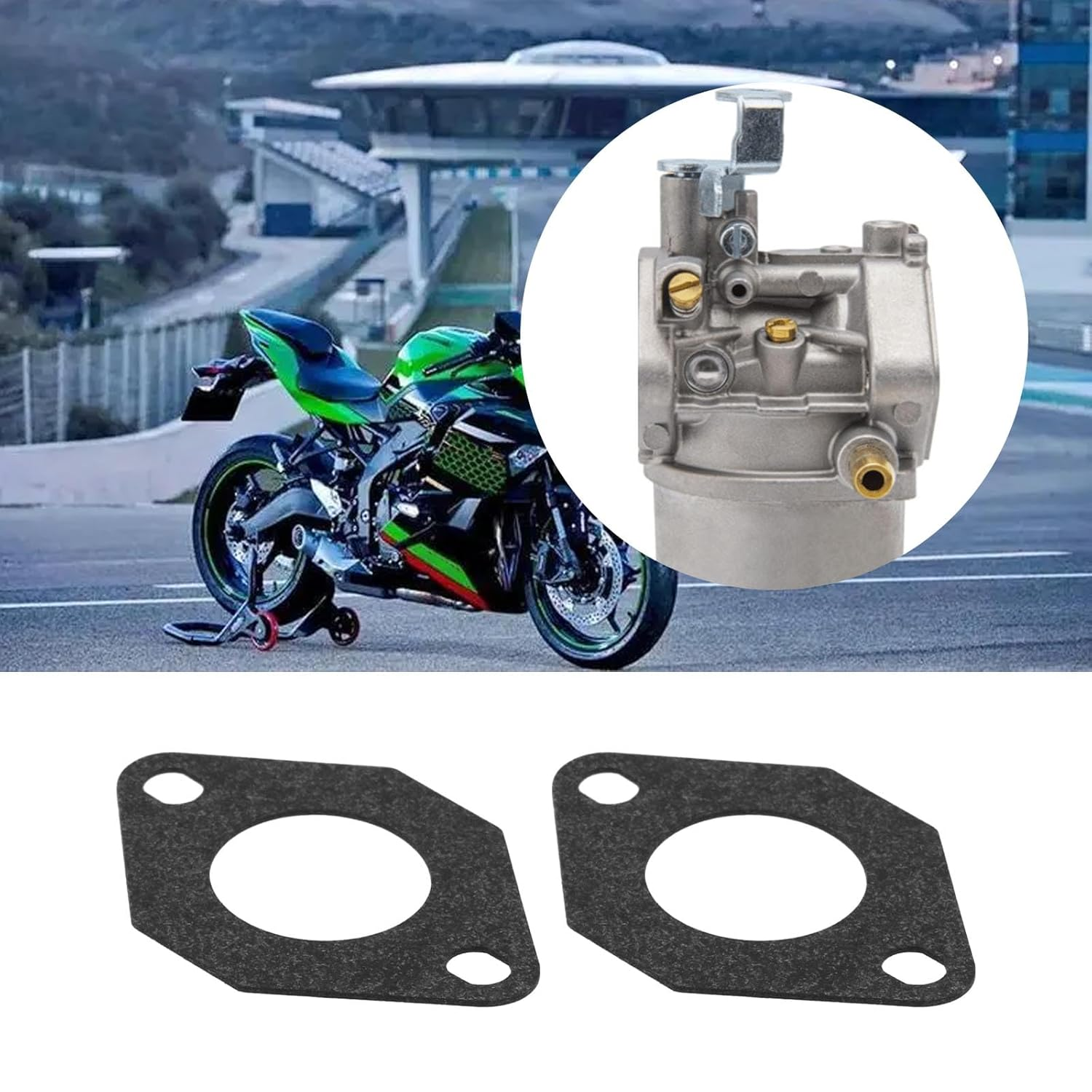 Ecsing 12Pcs Carburetor Base Gasket Compatible with Kawasaki FE290 FE350 Engine Gas DS Precedent Turf Carryall Industrial Carts Carb 1016438/1016439/1016440/1016441 image number 3