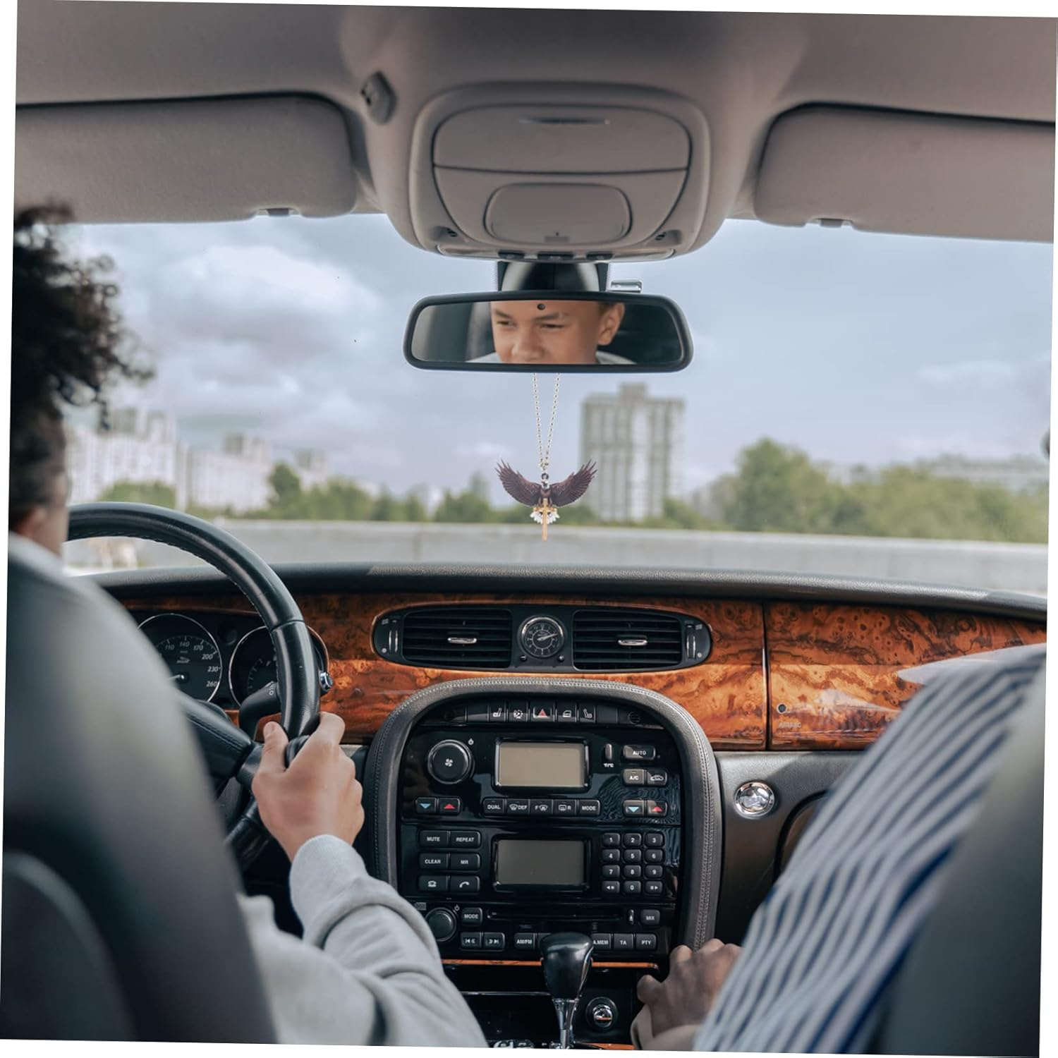 ERINGOGO Car Rearview Mirror Decor Acrylic Christmas Tree Decorations Car Hanging Ornament Pendant image number 1