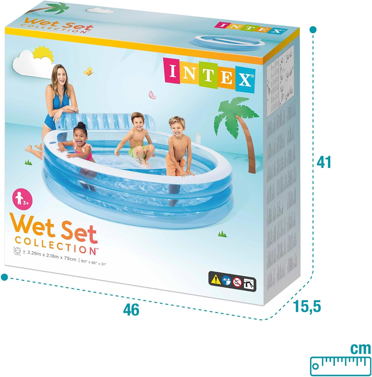 INTEX 57190NP - Swim Center Family Lounge Pool, Ages 6+, Size 2.29Mx2.18Mx79Cm image number 3