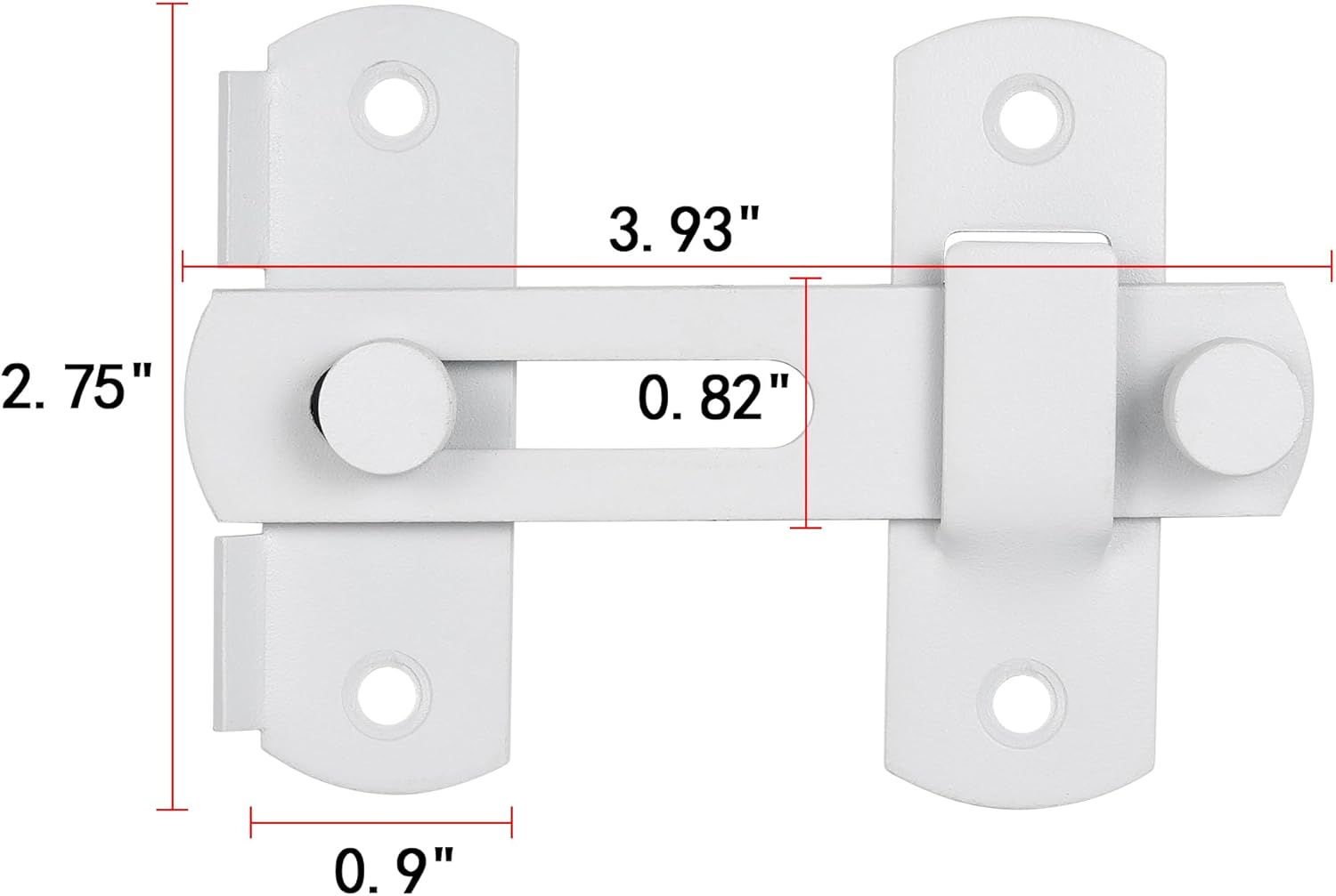 Barn Door Latches，3.93&rdquo; X 2.75&rdquo; Matte White Stainless Steel Barn Gate Flip Door Latch Bi-Fold Door Lock,Sliding Door Lock Gate Latches Wine Cabinet Closet Door Latches，White Finish image number 6